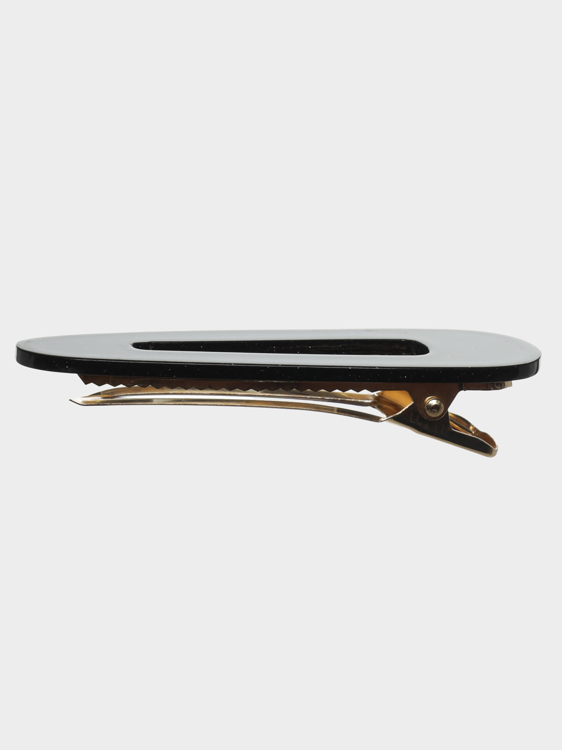 Hair clip, 7 cm, acrylic / metal, Black, Basic