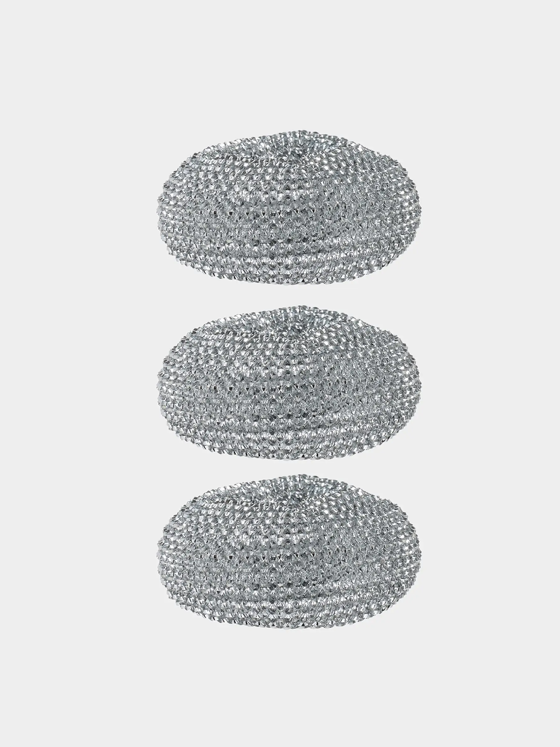 Cleaning sponge, 8 cm, 3 pcs, plastic, Silver, Clean