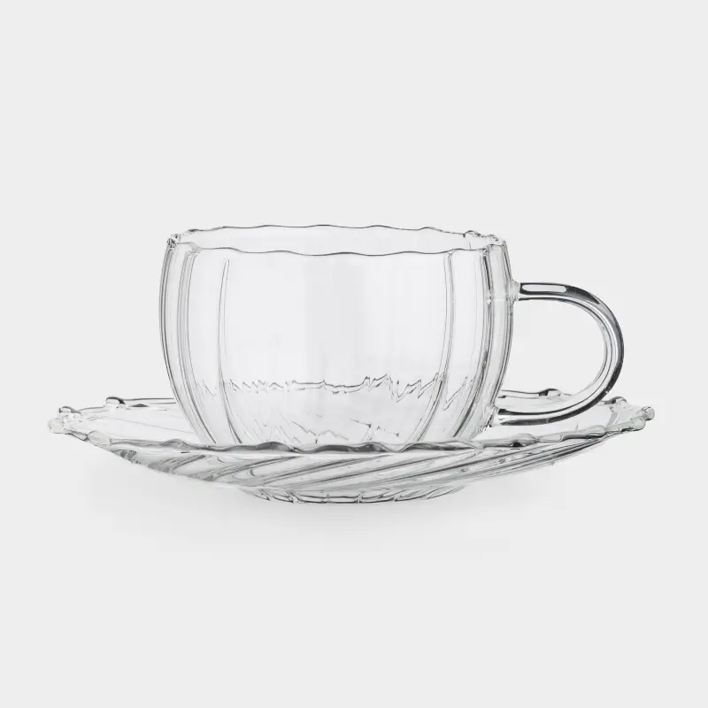 Tea pair, 1 pers, 2 items, 360 ml, glass B, Camellia ,image-0