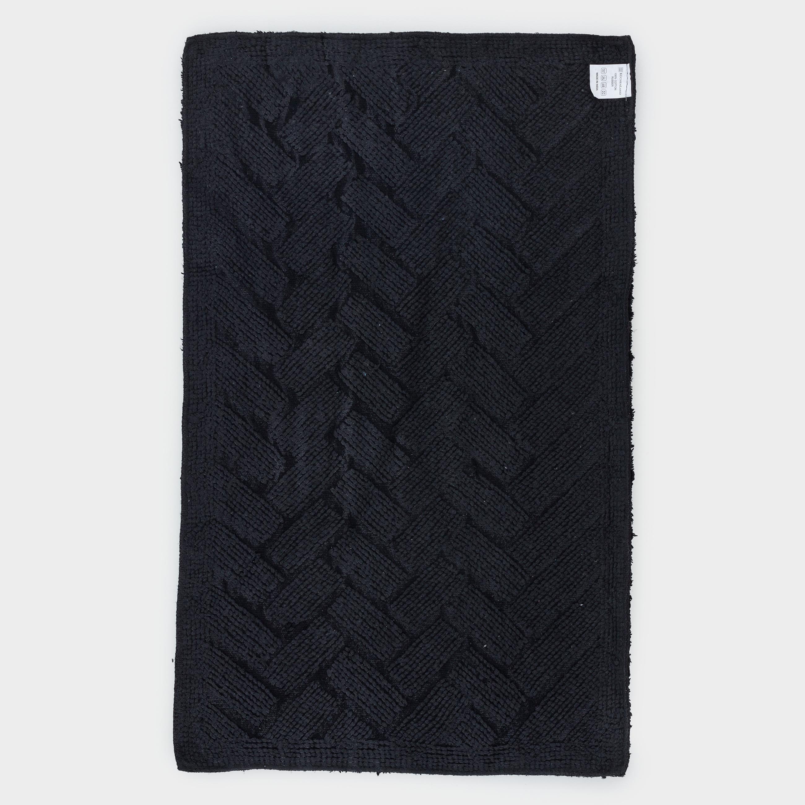 Bathroom mat, 50x80 / 50x50 cm, 2 pcs, anti-slip, cotton, black, Neutral, image-8