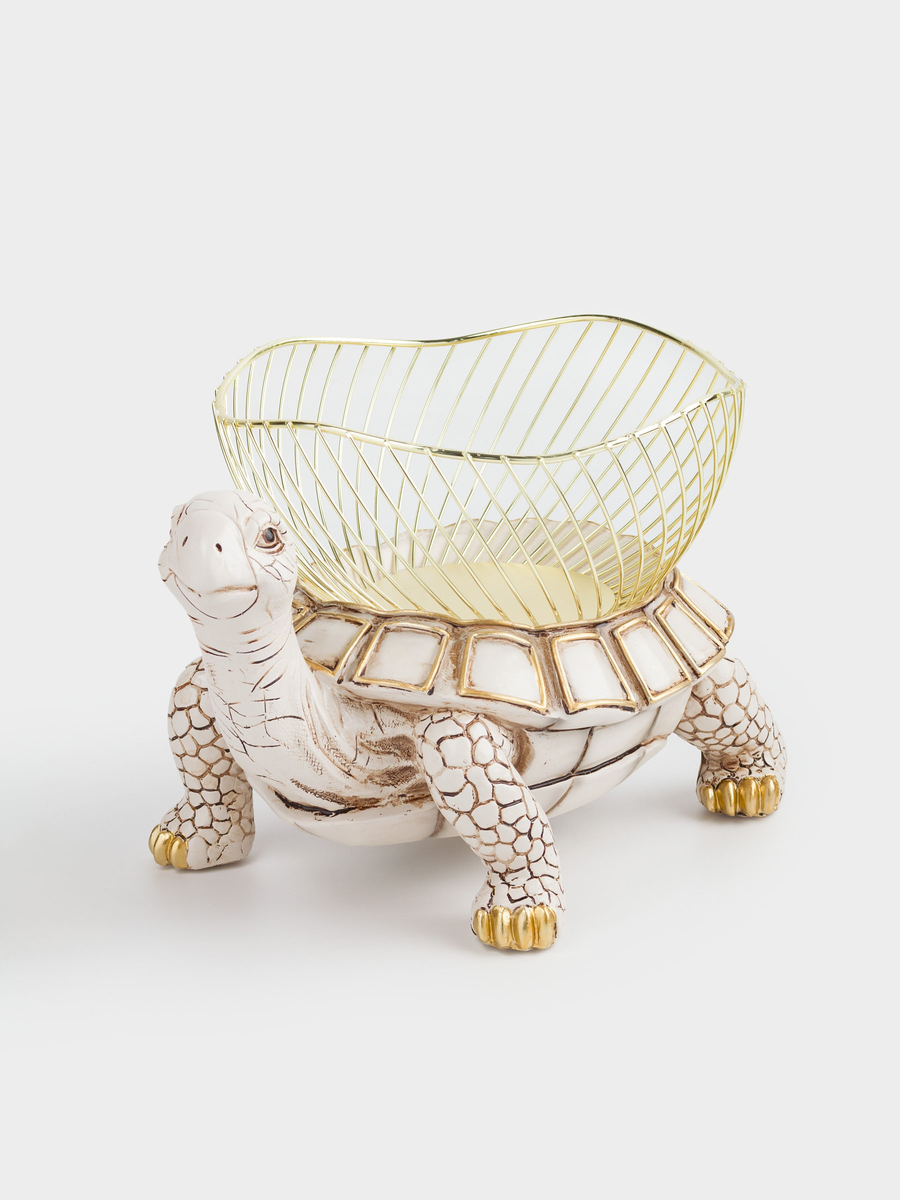 Fruit basket, 28x24 cm, metal / polyresin, Turtle, Grand turtle, image-1