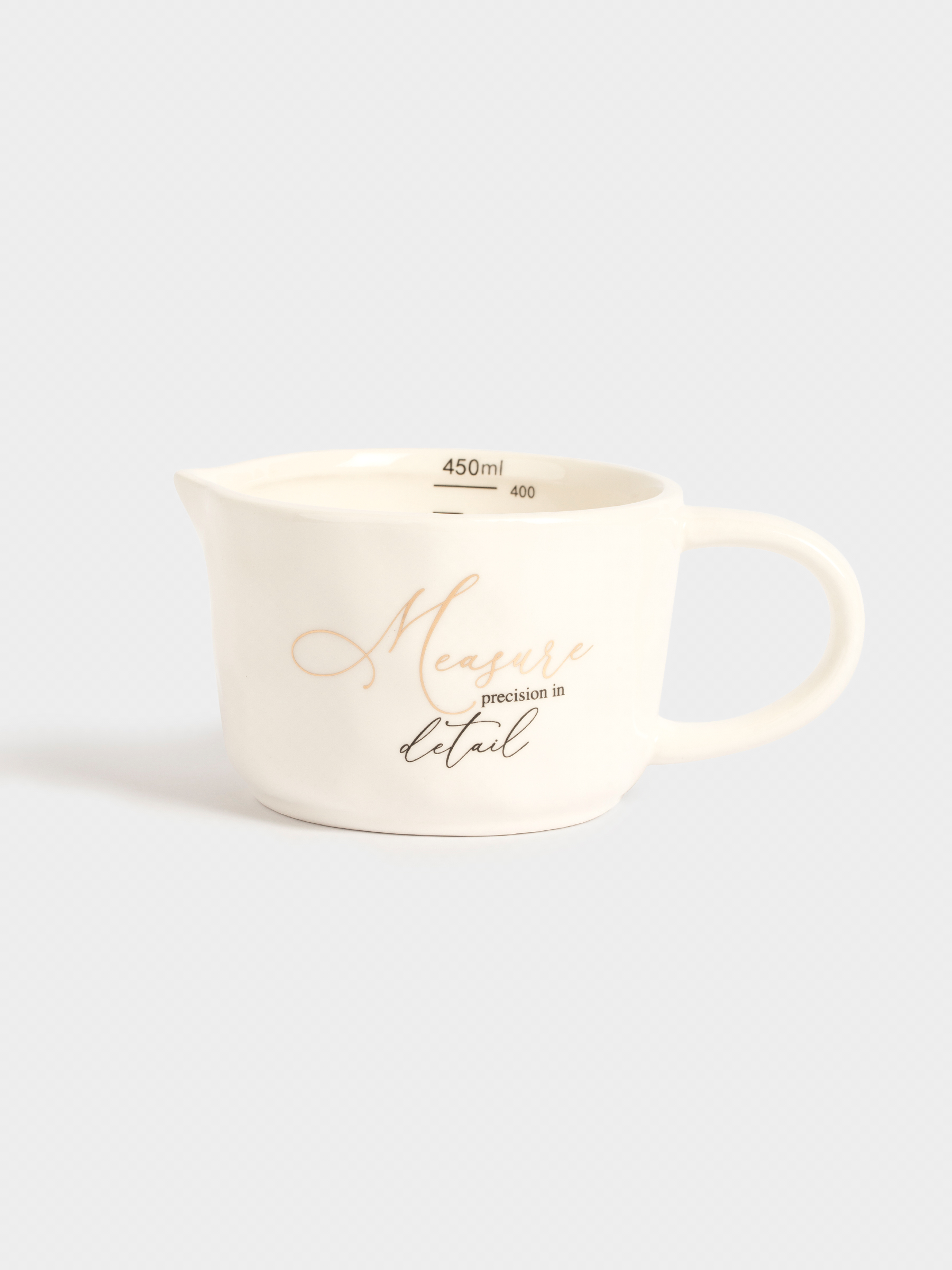 Measuring container, 450 ml, ceramic, milky, Crumpled effect, Crumple kitchen, image-0