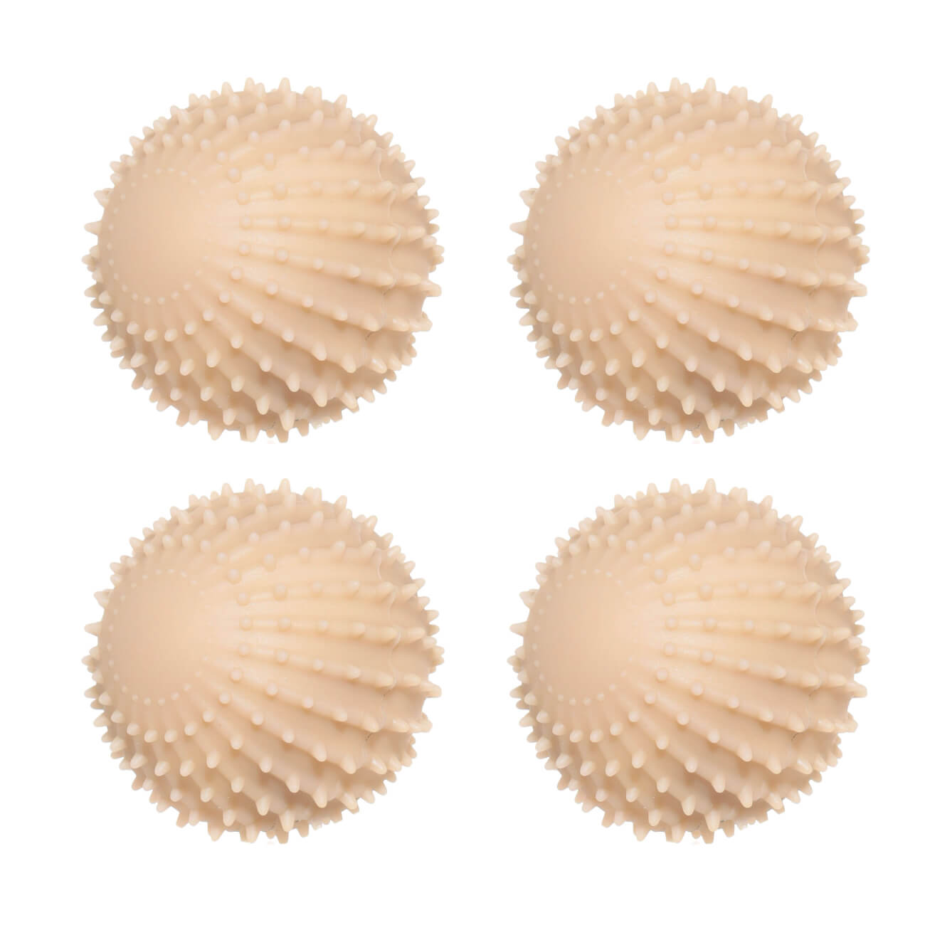 Washing ball, 6 cm, 4 pcs, PVC, beige, Circle, Washing ball