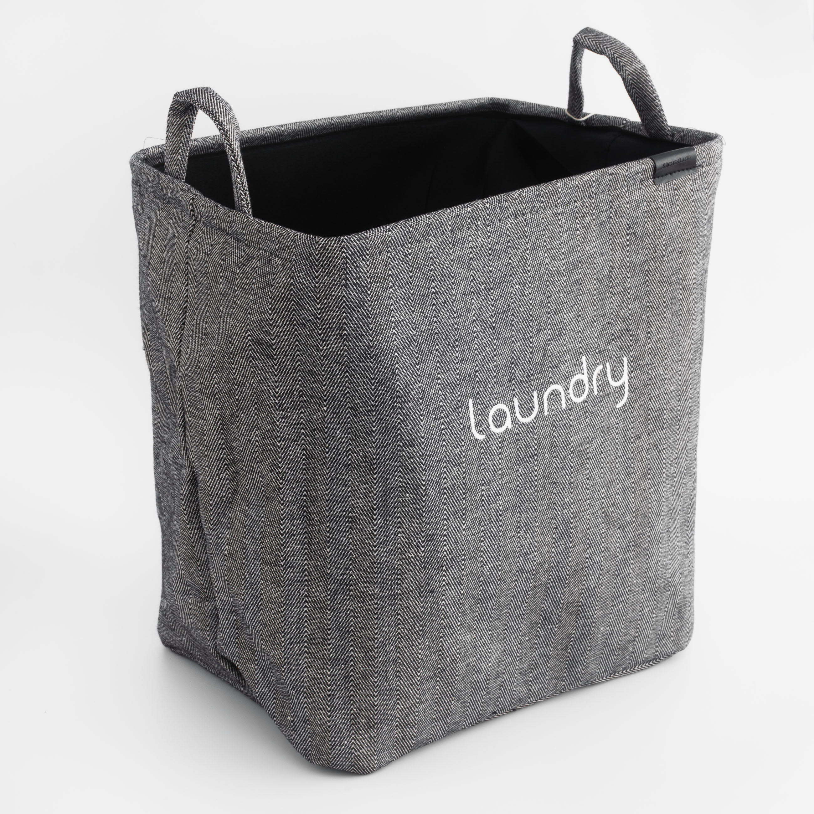 Laundry storage bag, 35x25x40 cm, with handles, polyester, rectangular, Grey, Navy