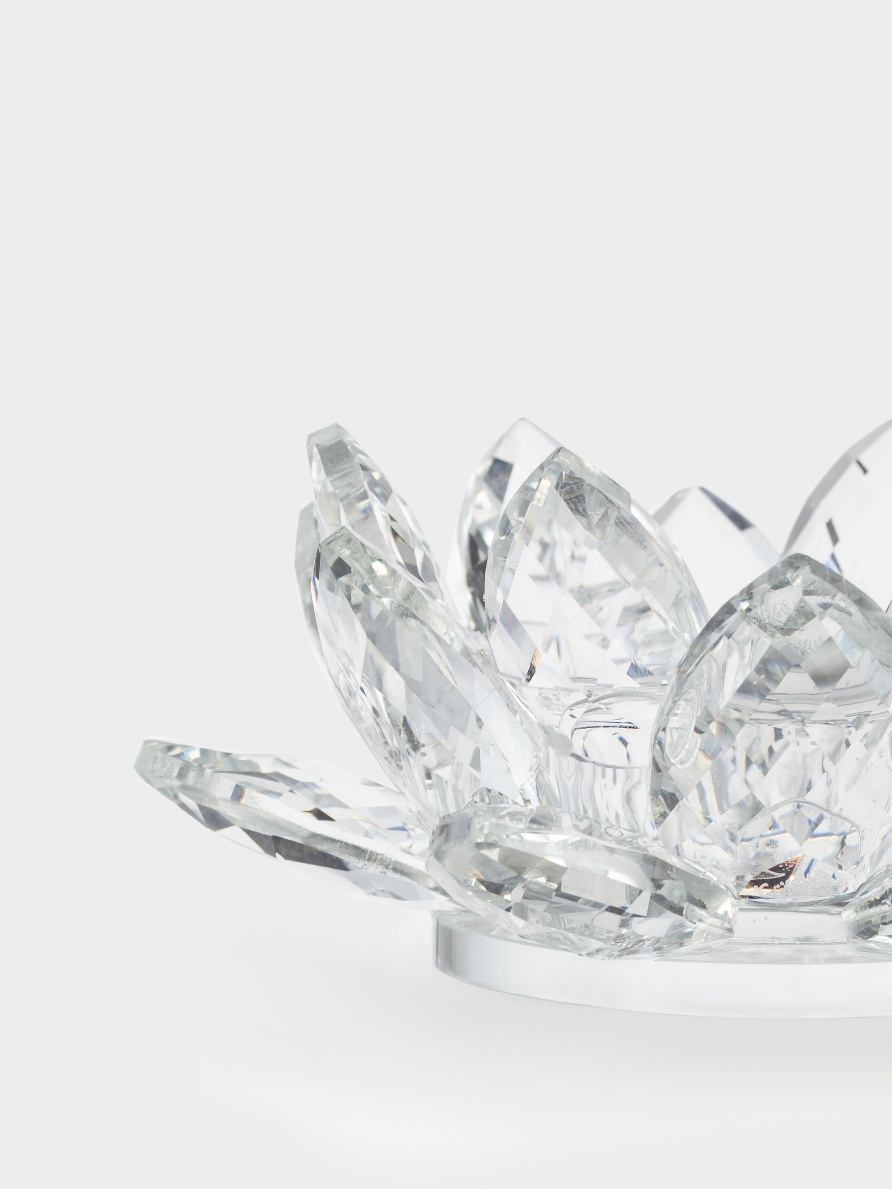 Candlestick, 11 cm, for a tea candle, glass, Flower, Crystal flower, image-2