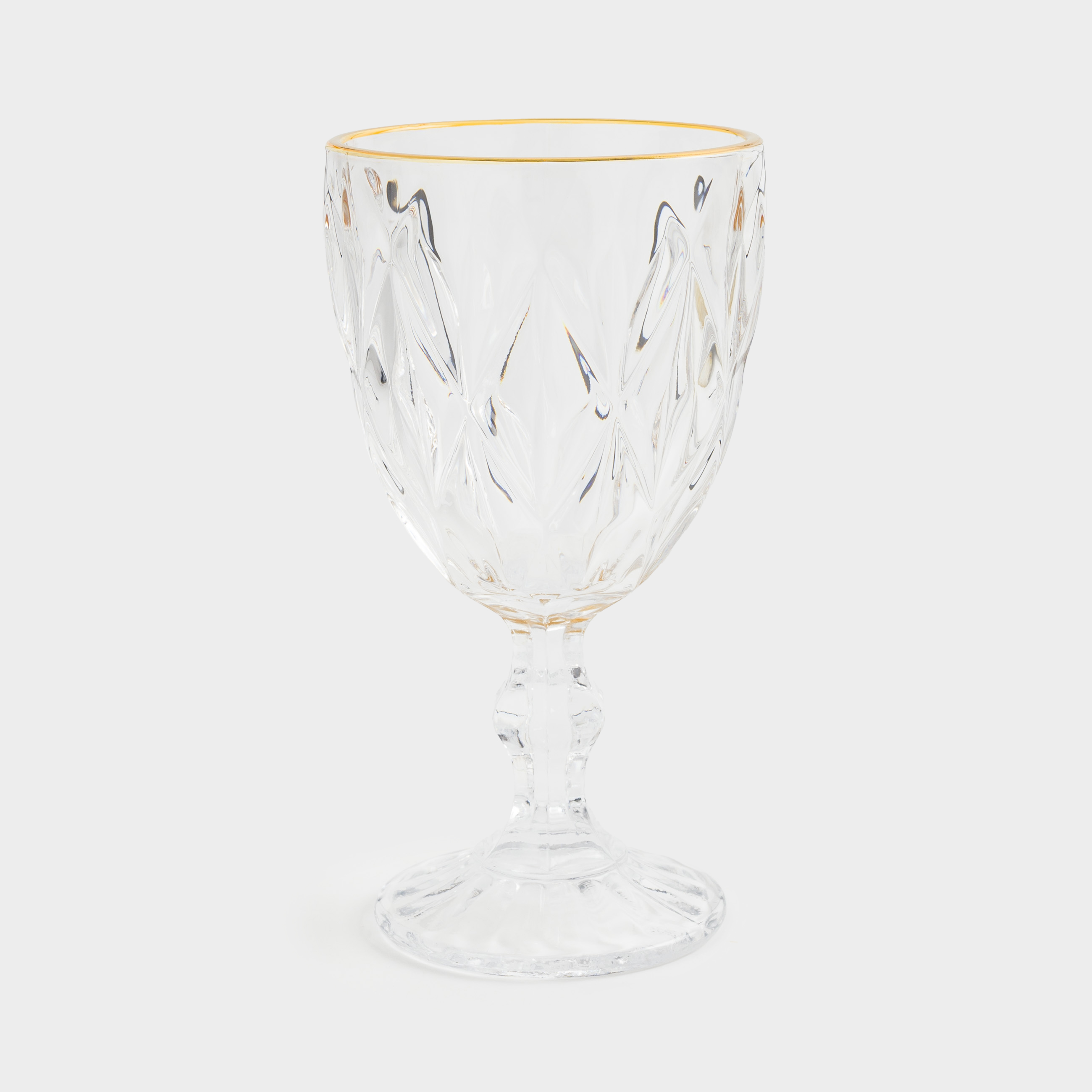 Drinking glass, 300 ml, glass R, with golden edging, Rhomb gold, image-0
