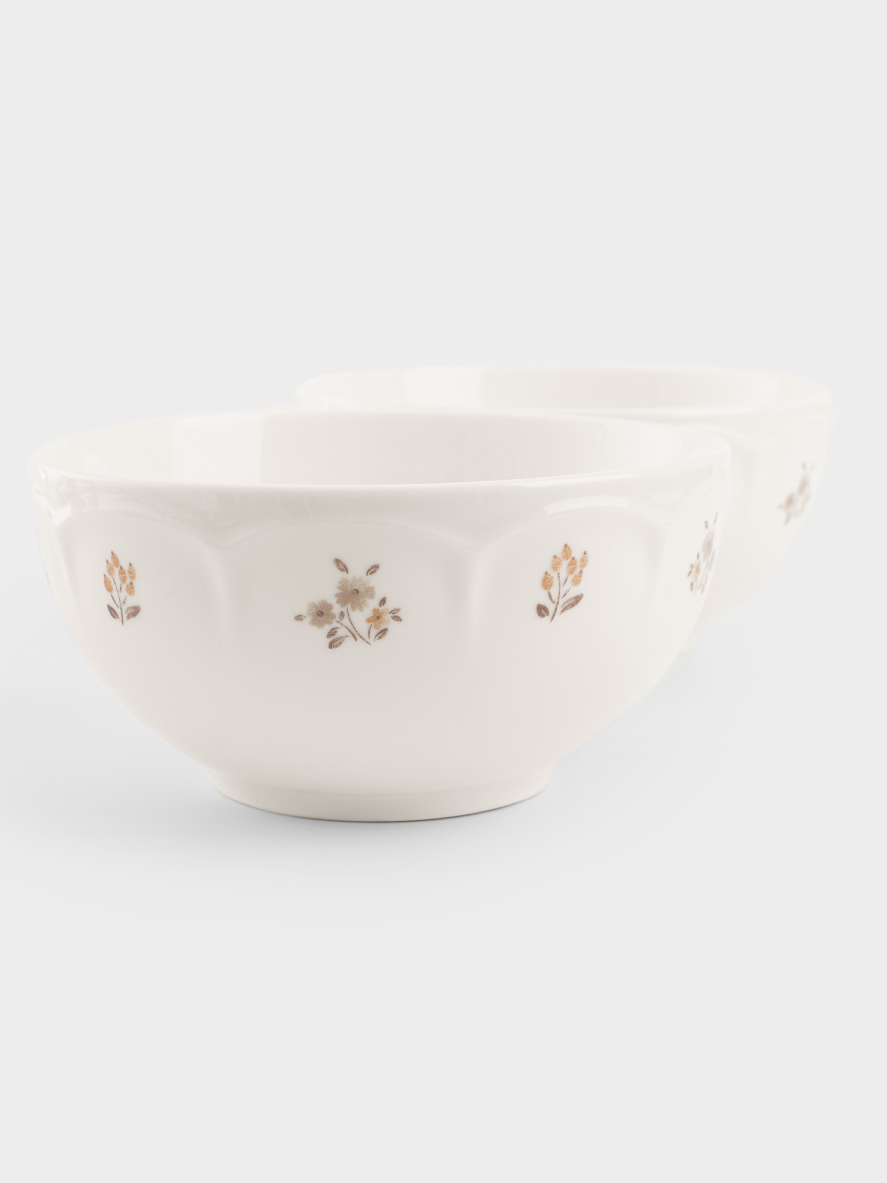 Bowl, 14x7 cm, 2 pcs, porcelain N, white, Vintage flowers, La flore, image-7
