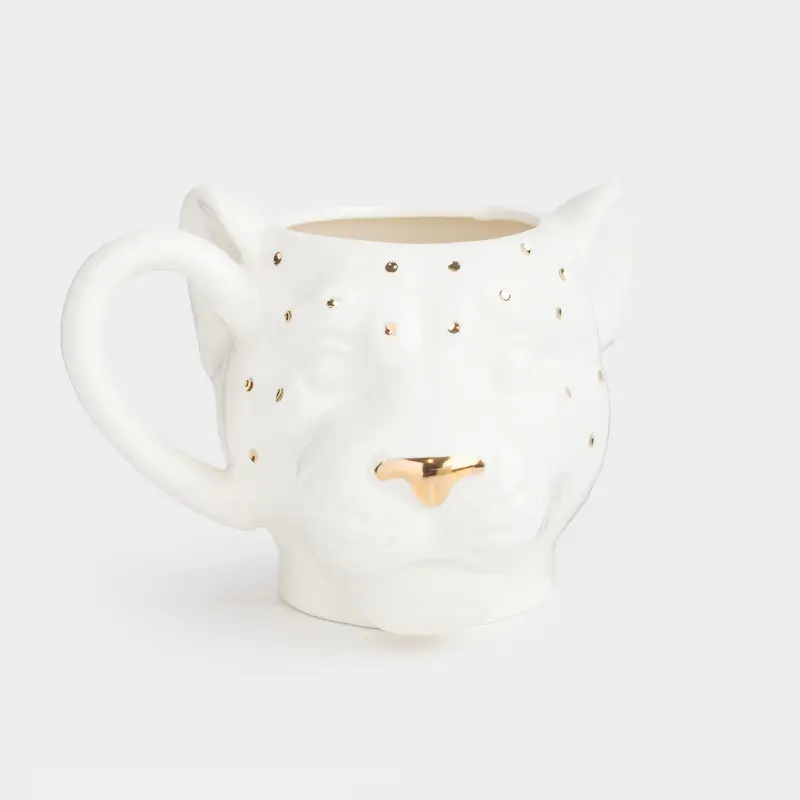 Mug, 400 ml, porcelain P, milk-golden, Panther, Panther ,image-0
