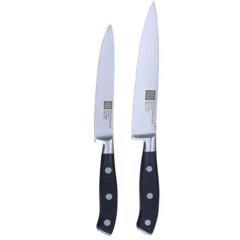 Knife set, 2 pr, steel / plastic, Actual