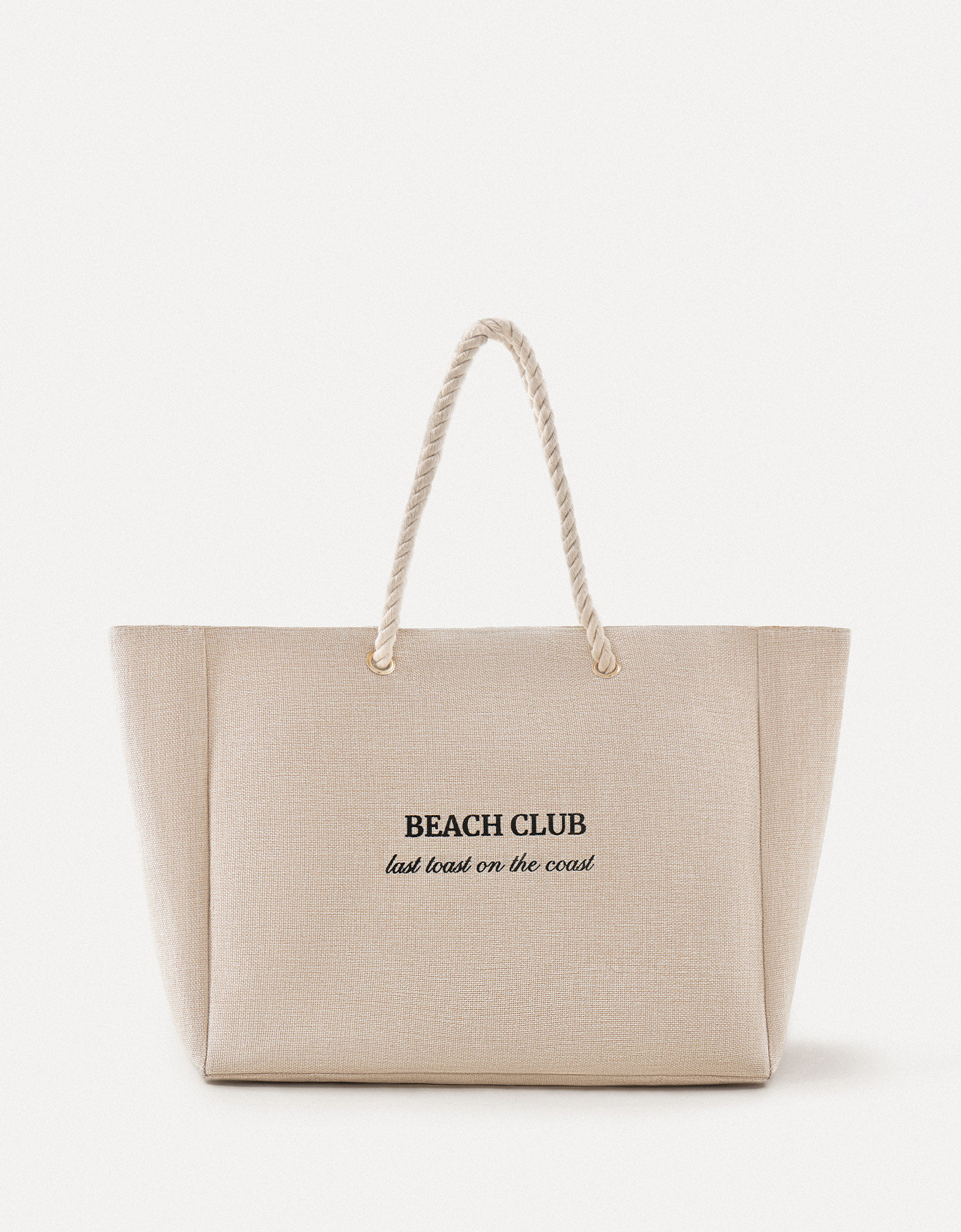 Women's bag, 44x35 cm, polyester, beige, Beach Club, Coast, image-0