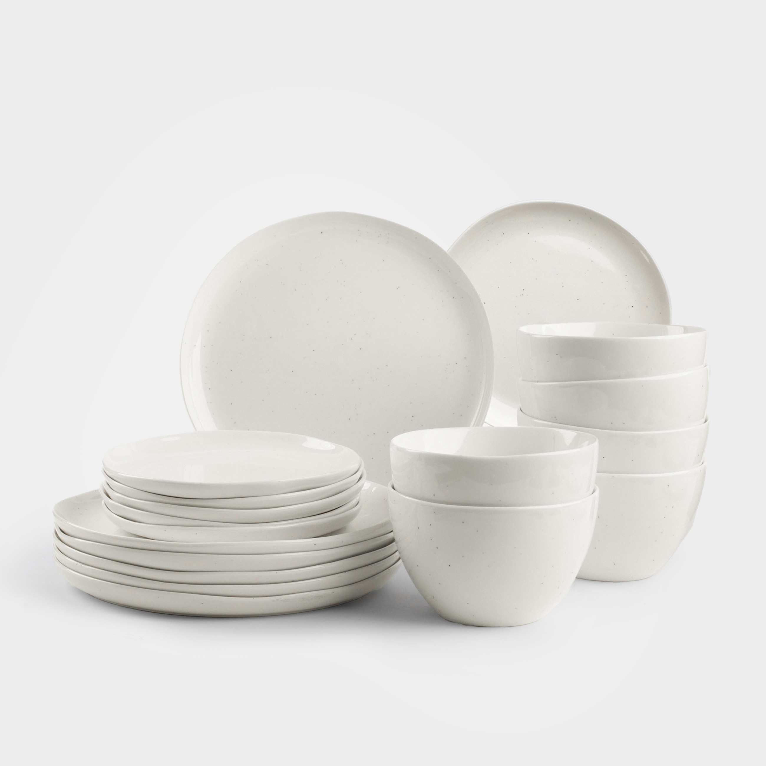 Dining set, 6 pers, 18 pr, porcelain N, milk, Dots, Boho, image-0