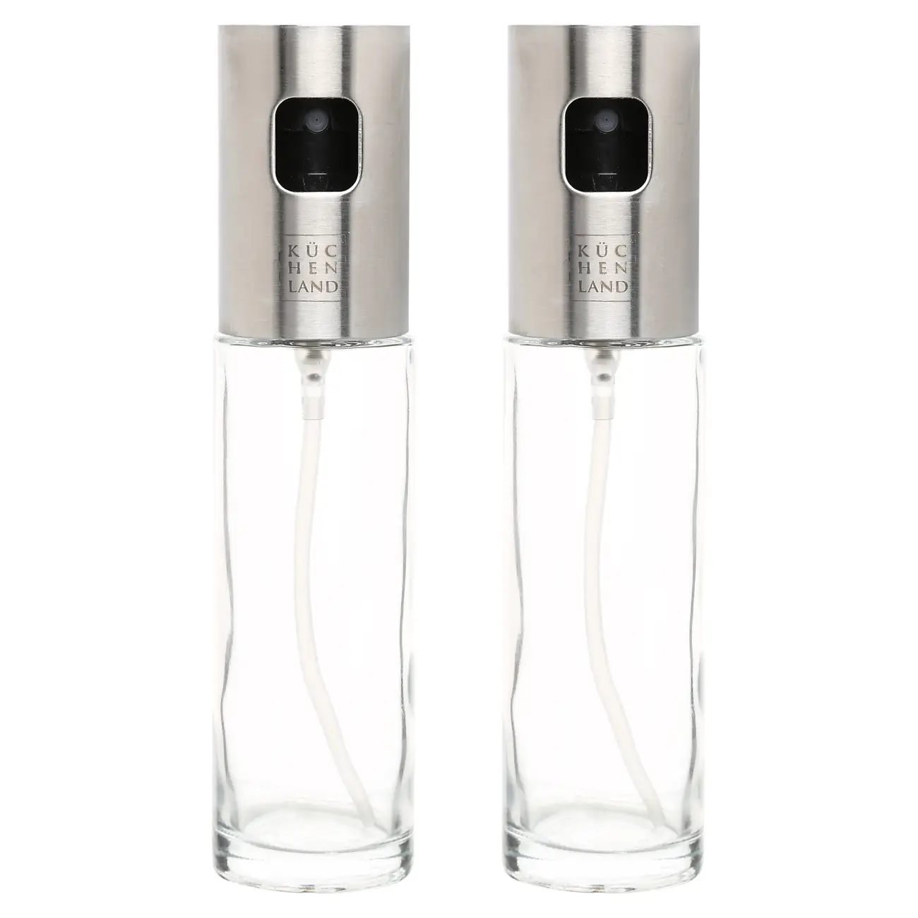 Oil and vinegar spray dispenser, 100 ml, 2 pcs, glass / steel, Classic, image-0