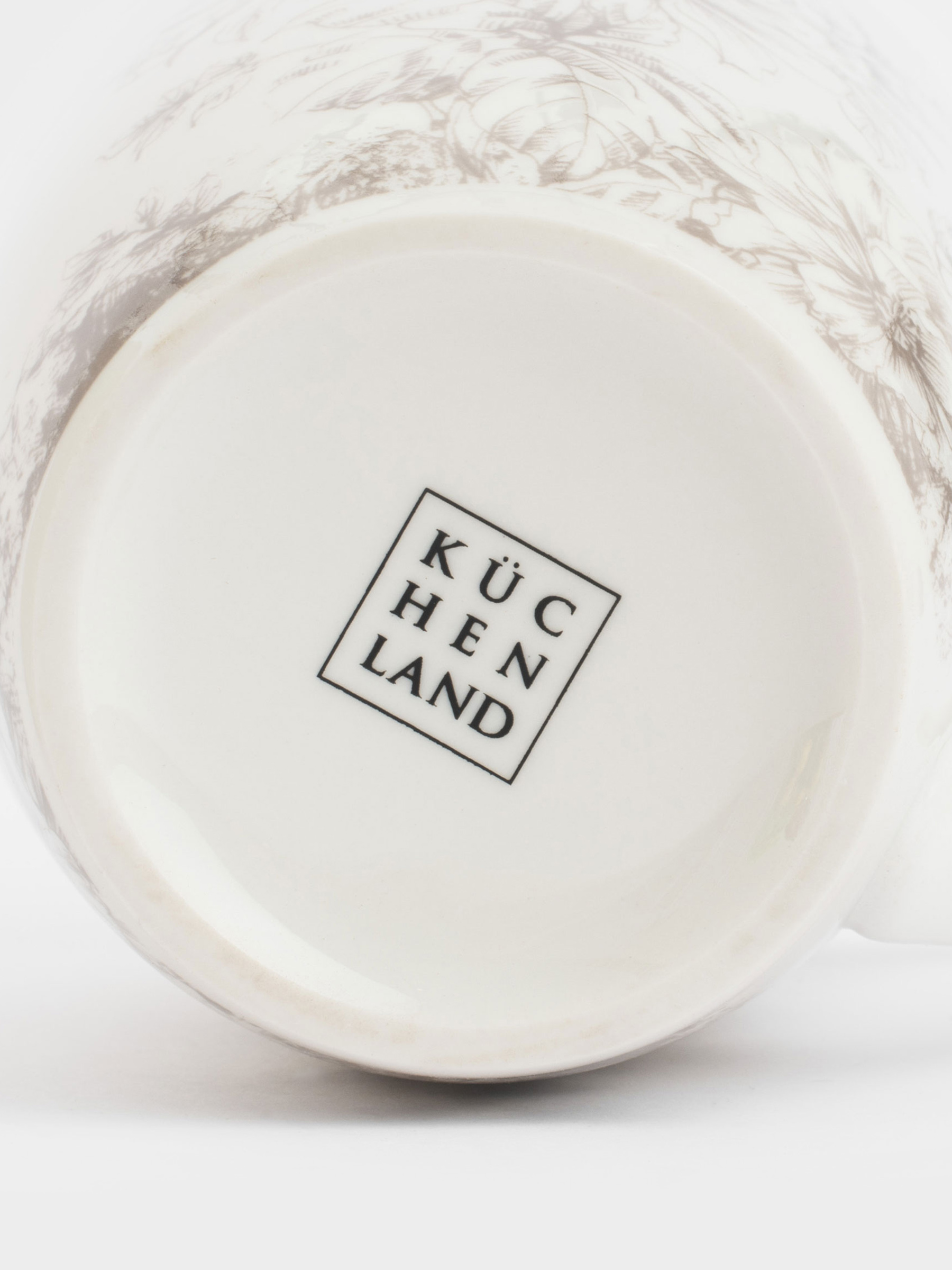 Mug, 350 ml, 2 pcs, porcelain P, white, Beige flowers, Maleo, image-4