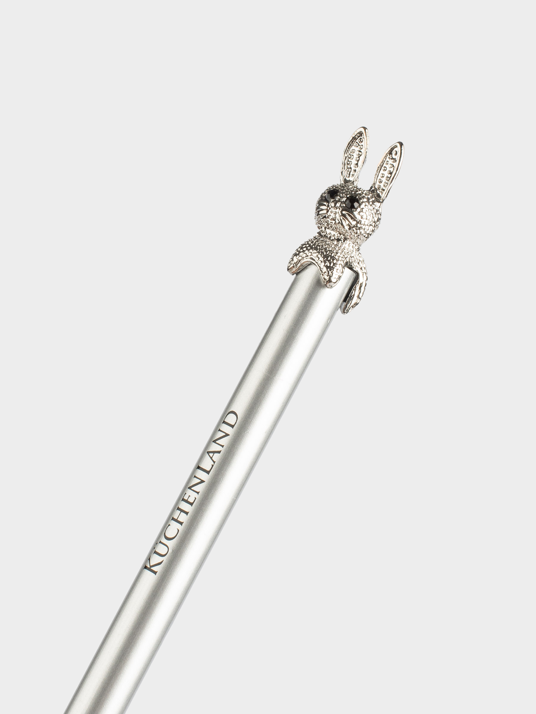 Pencil, 18 cm, black-graphite, with figure, silver, Hare, Draw, image-2