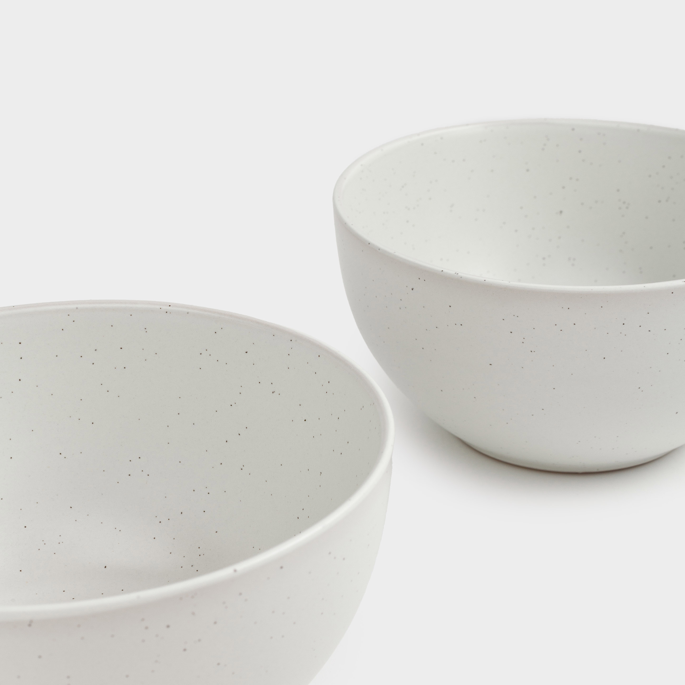 Soup plate, 14x7 cm, 2 pcs, ceramic, milk, speckled, Particle