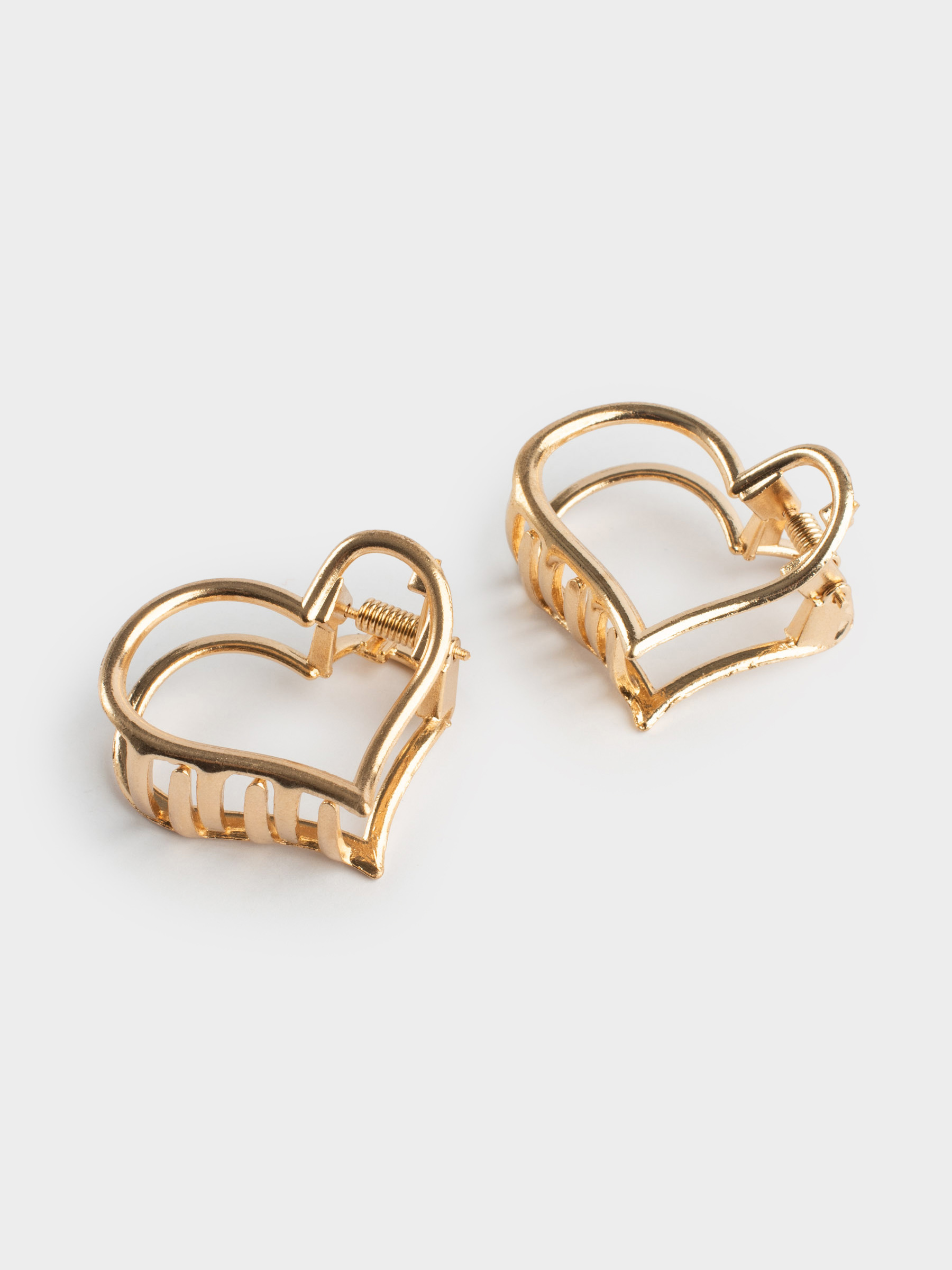 Hair clip, 2 cm, 2 pcs, metal, gold, Heart, Fantastic gold, image-2