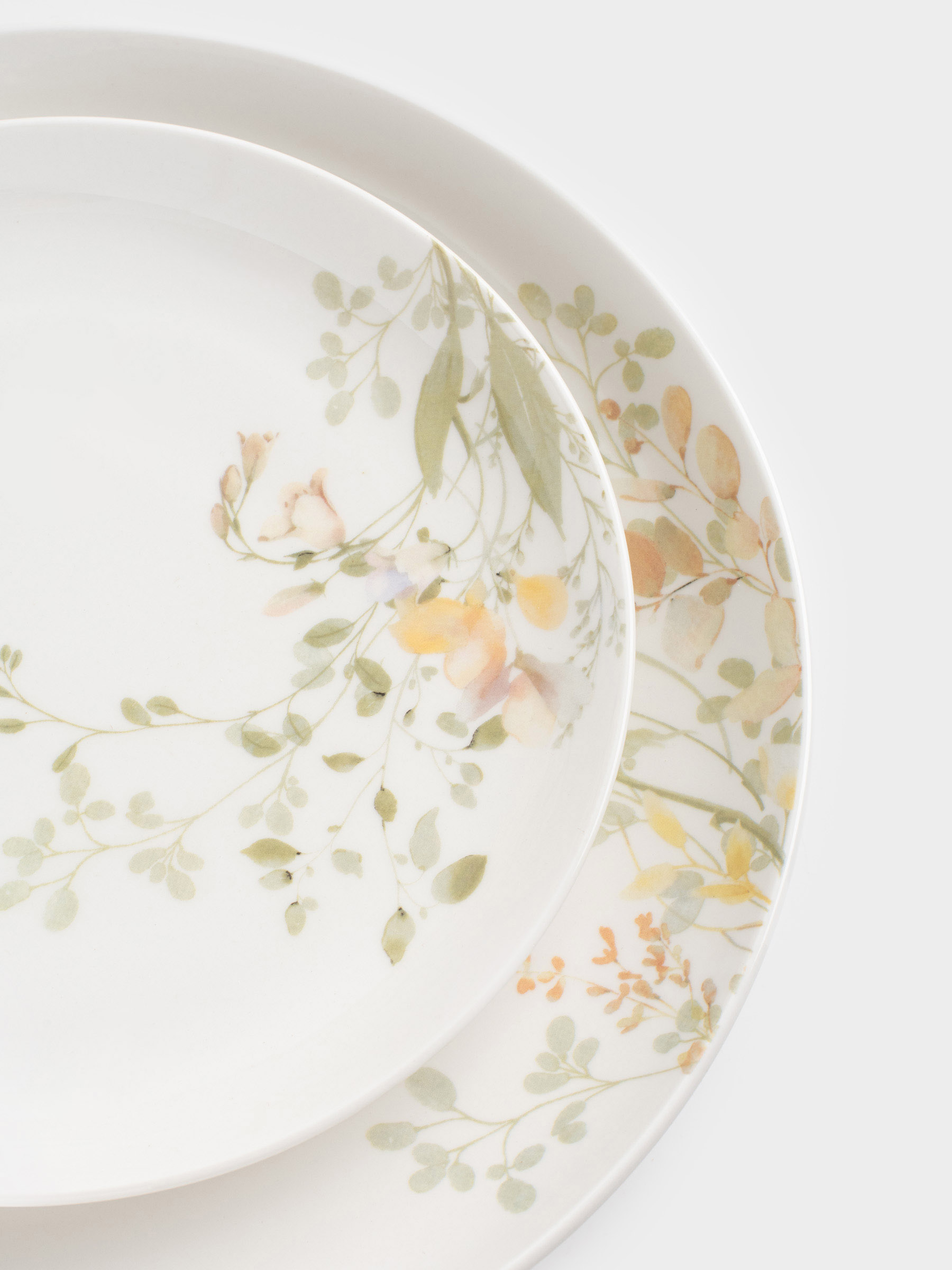 Dining set, 6 pers, 19 pr, porcelain N, white, Flowers and leaves, Floreale, image-9