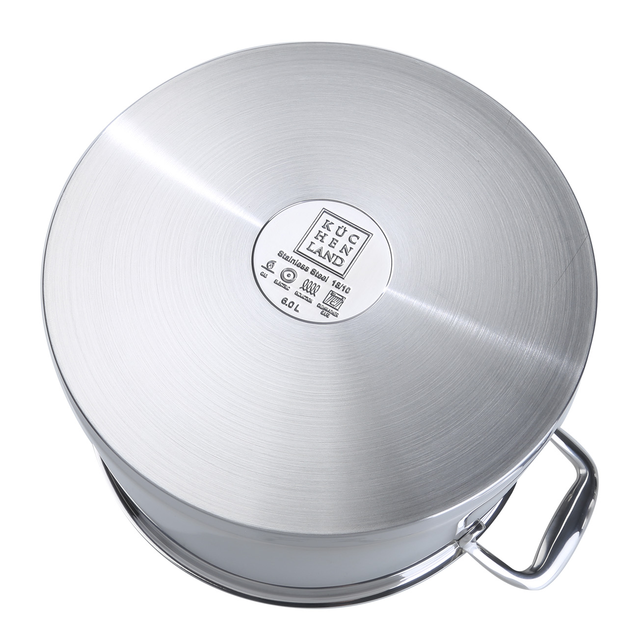 Pot, 24 cm, 6 l, with lid, Silver Stone