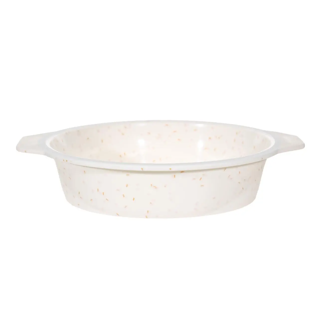 Baking dish, 25 cm, silicone / steel, round, milk, speckled, Bakery speckled, image-0