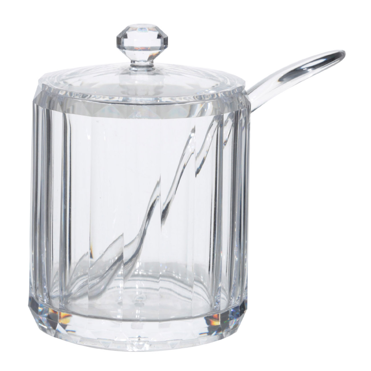 Sugar bowl, 12 cm, 250 ml, with spoon, acrylic, Clarity, image-0