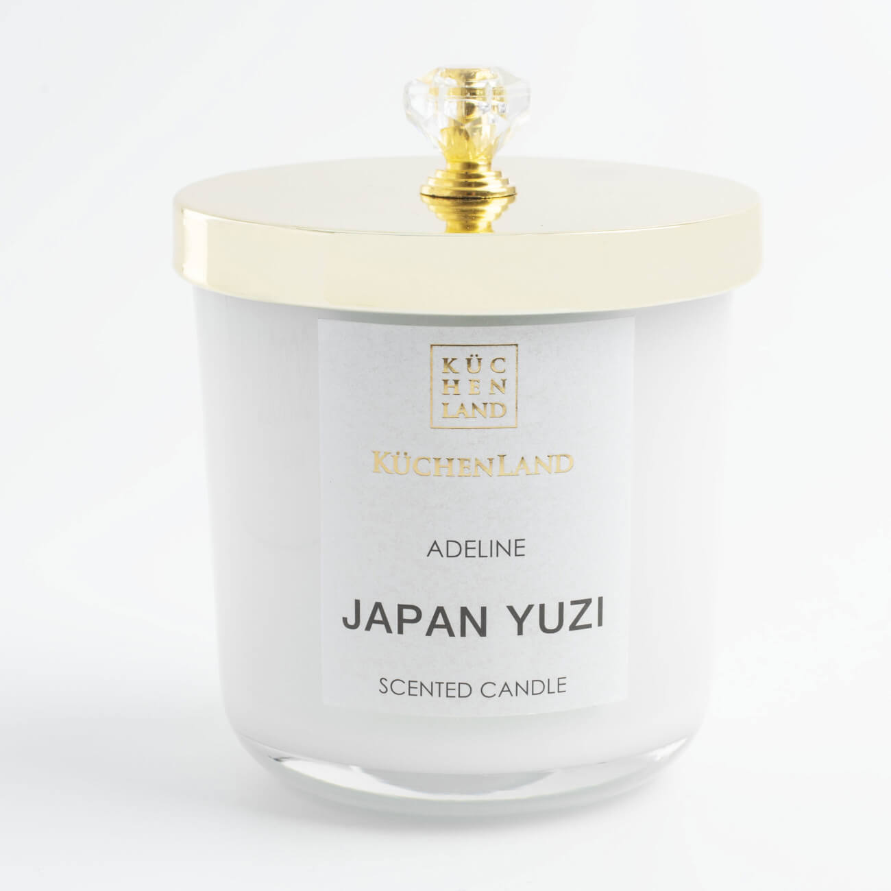 Scented candle, 9 cm, in a candle holder, with lid, glass, Japan Yuzi, Adeline