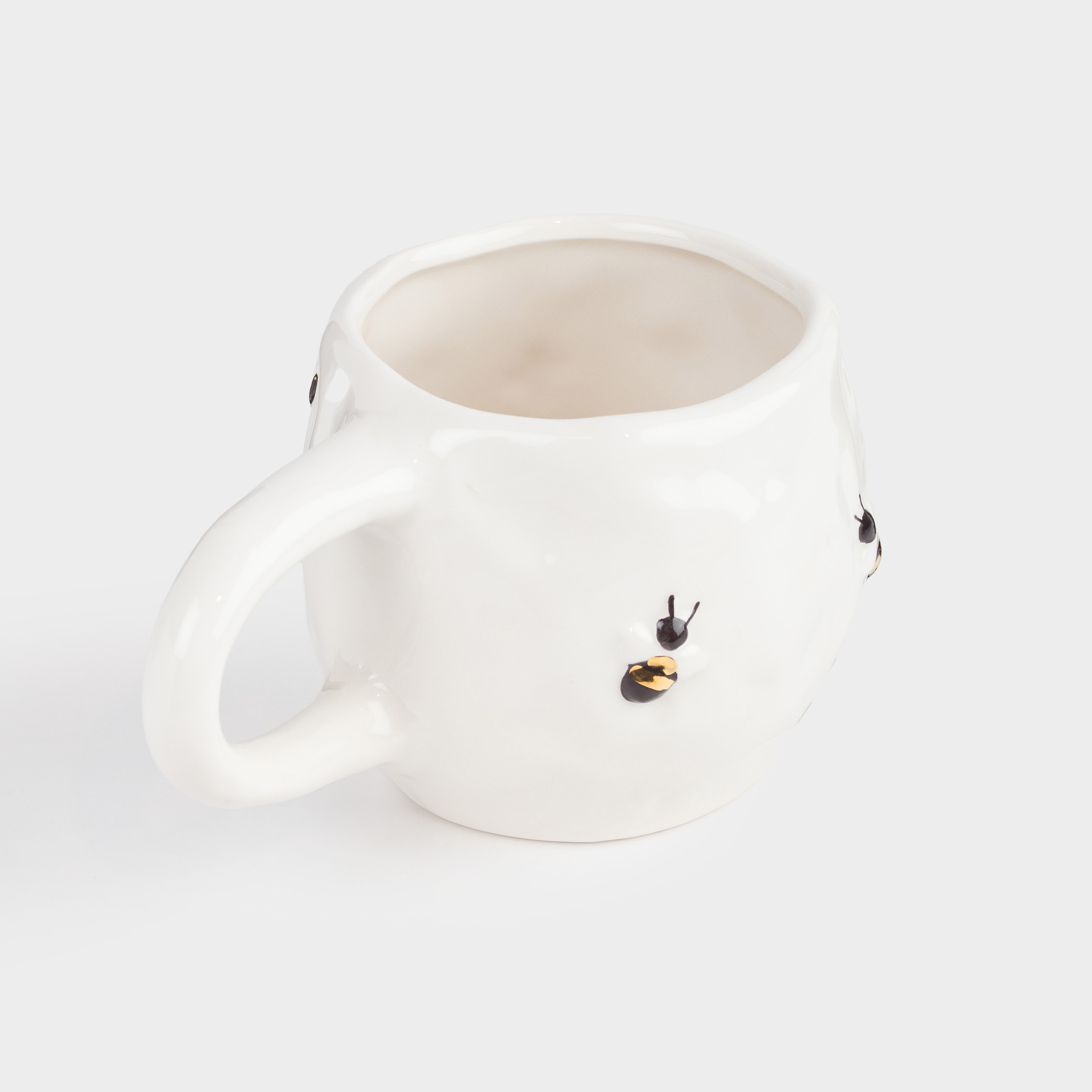 Mug, 400 ml, ceramic, milky, Bees, Honey, image-1
