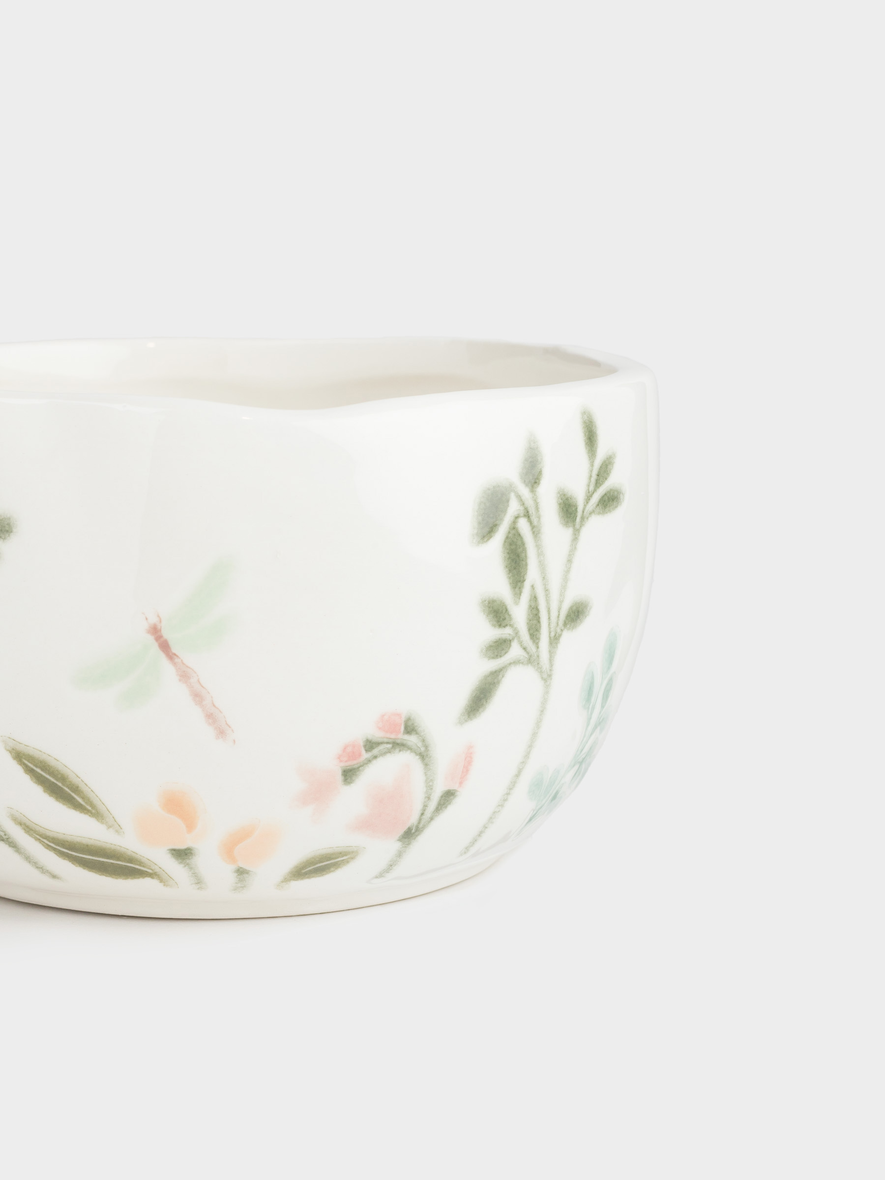 Bowl, 14x8 cm, ceramic, milky, speckled, wildflowers, Meadow speckled, image-4