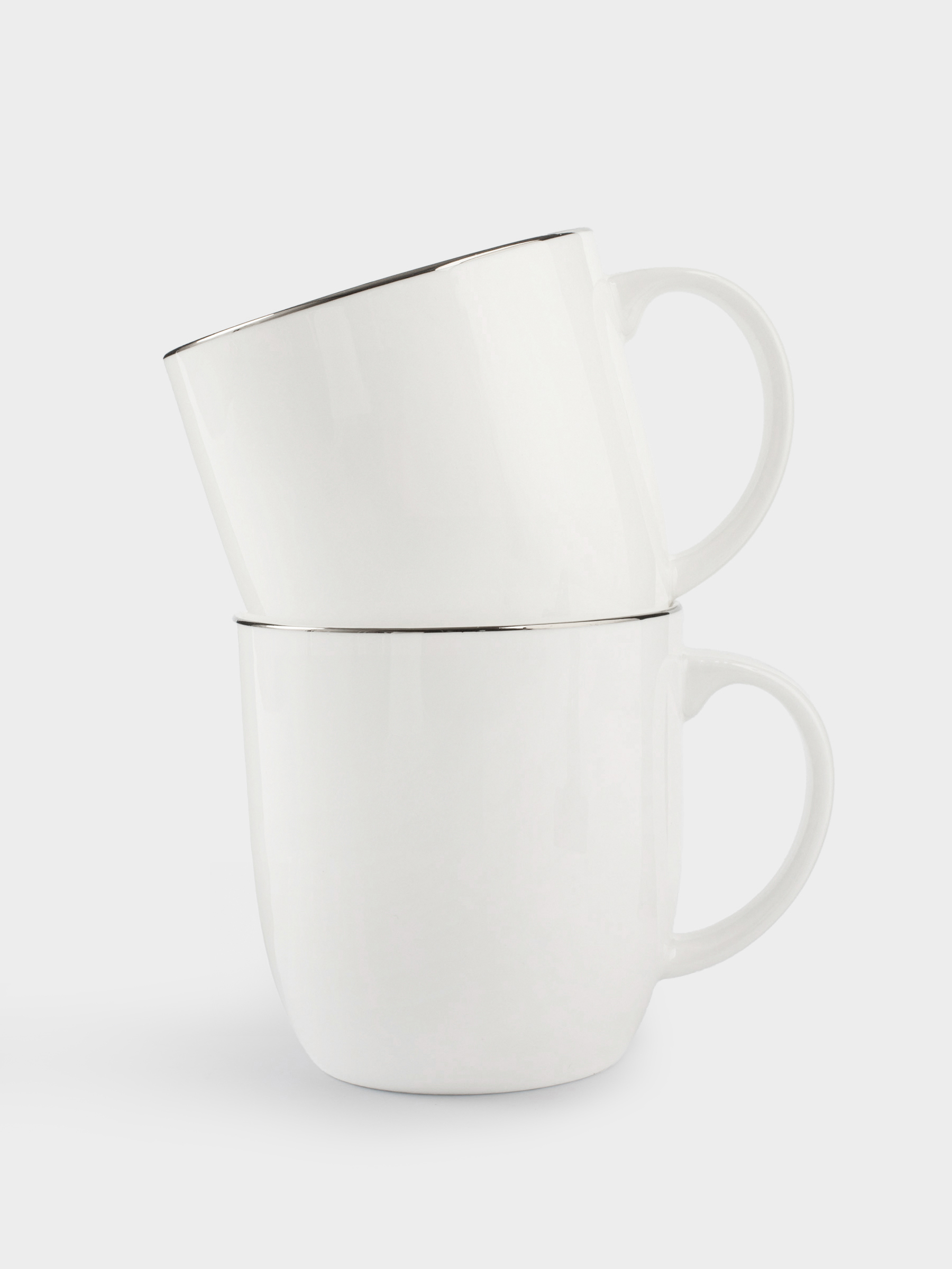 Mug, 370 ml, 4 pcs, porcelain F, white, Ideal silver, image-1