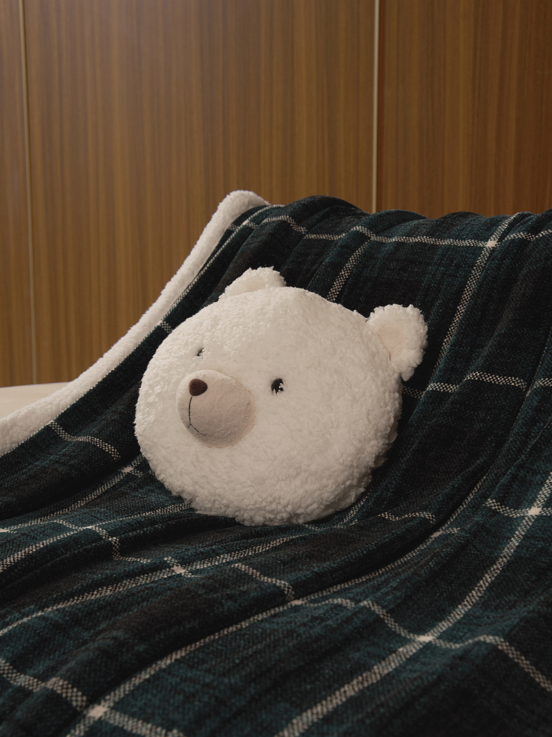 Decorative pillow, 30x25 cm, plush, white, Bear, Bear, image-3