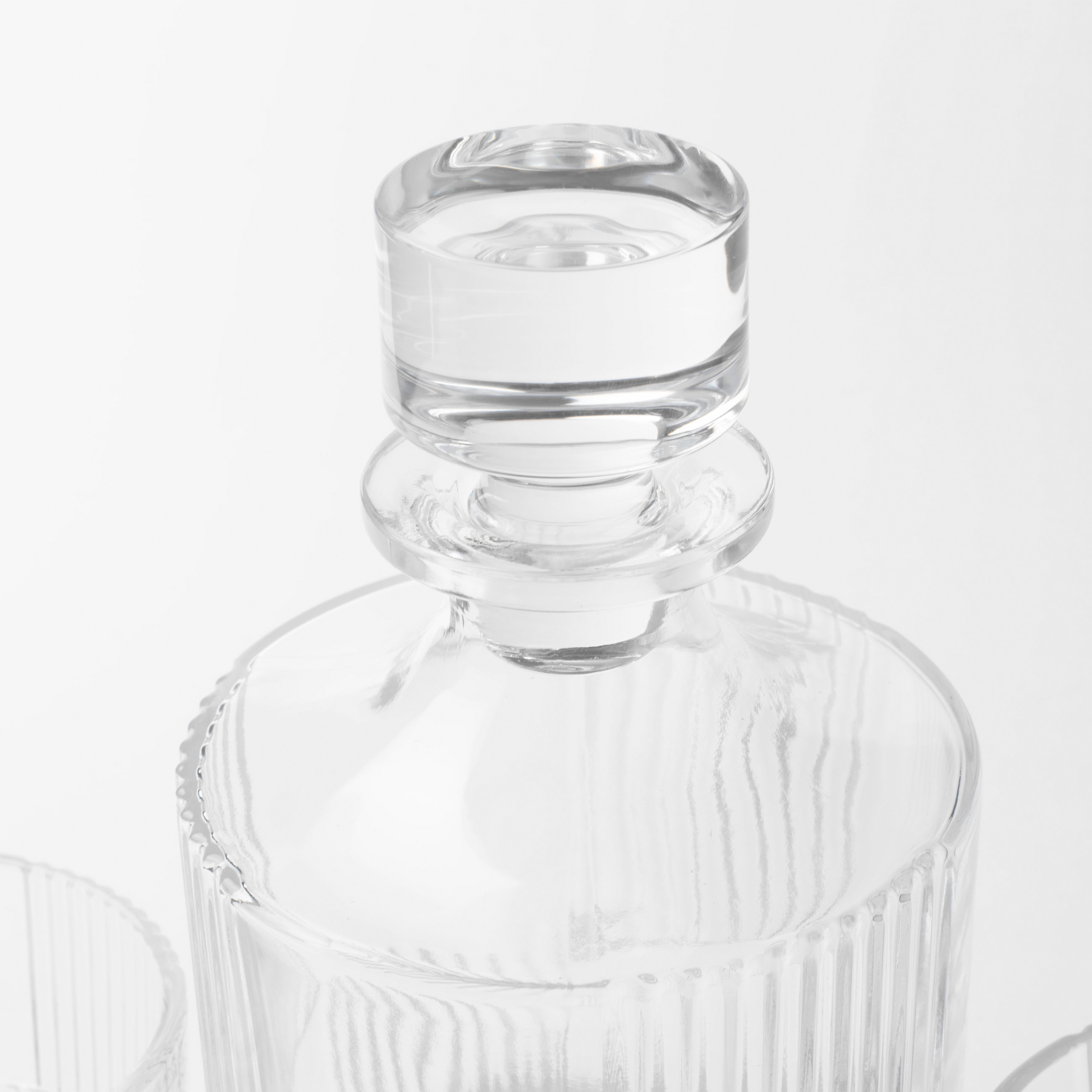 Drink set, 4 pers, 5 pr, decanter / glasses, Glass R, Ribby, image-4