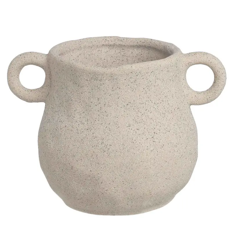 Decorative vase, 13 cm, with handles, ceramic, grey, Antic ,image-0
