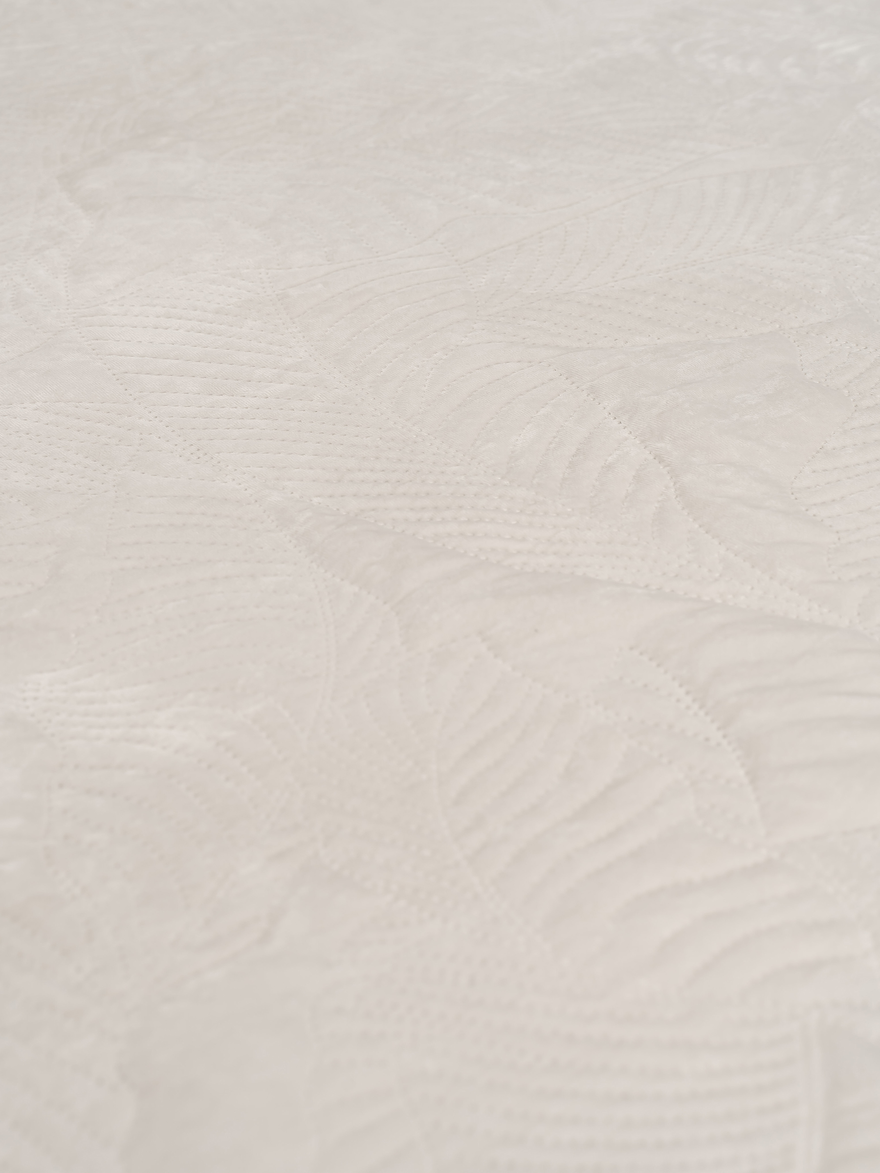 Bedspread, 220x240 cm, quilted, velvet/microfiber, milky, Leaves, Stitch velvet, image-3