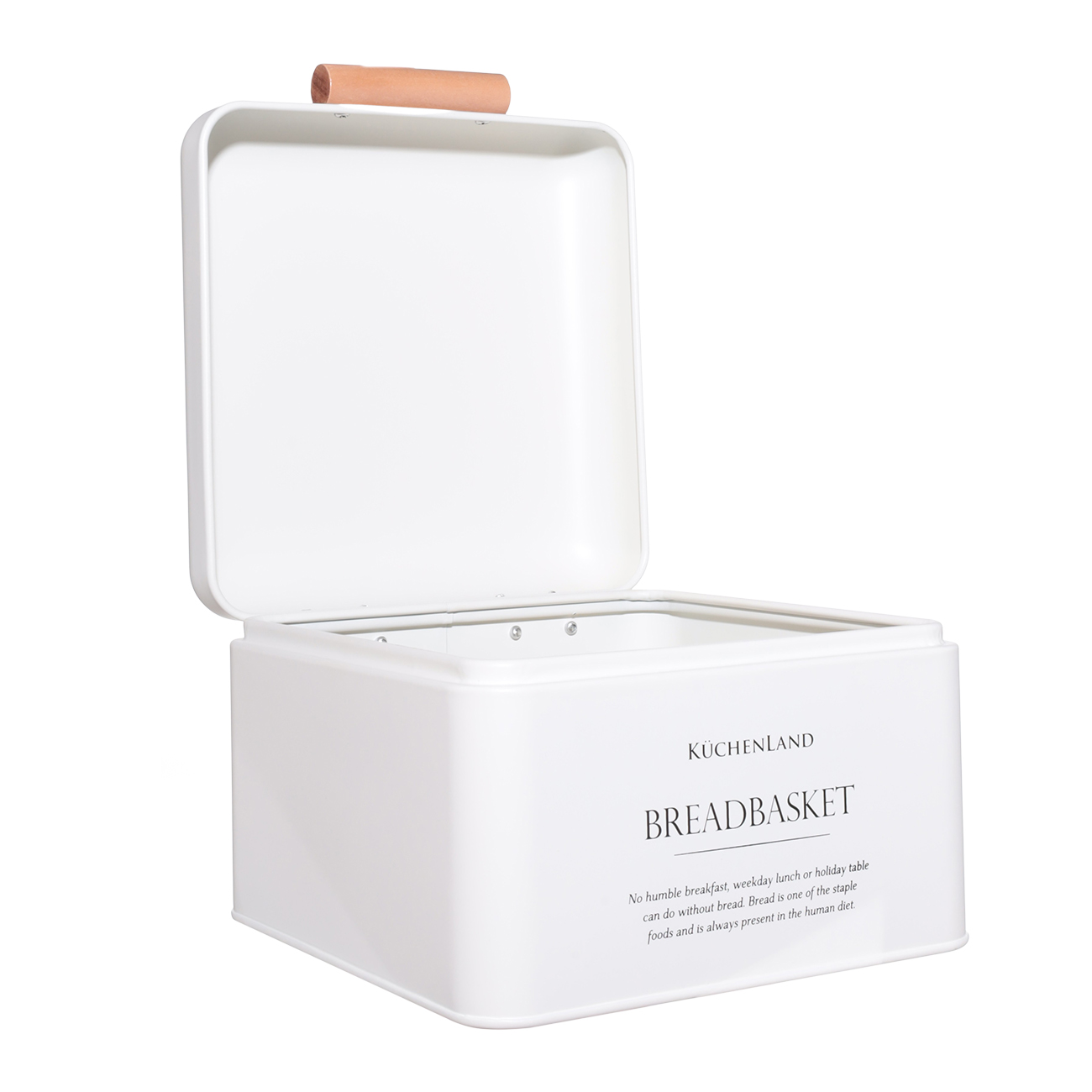 Bread box, 20x20x14 cm, metal / wood, square, dairy, Breadbasket, Course