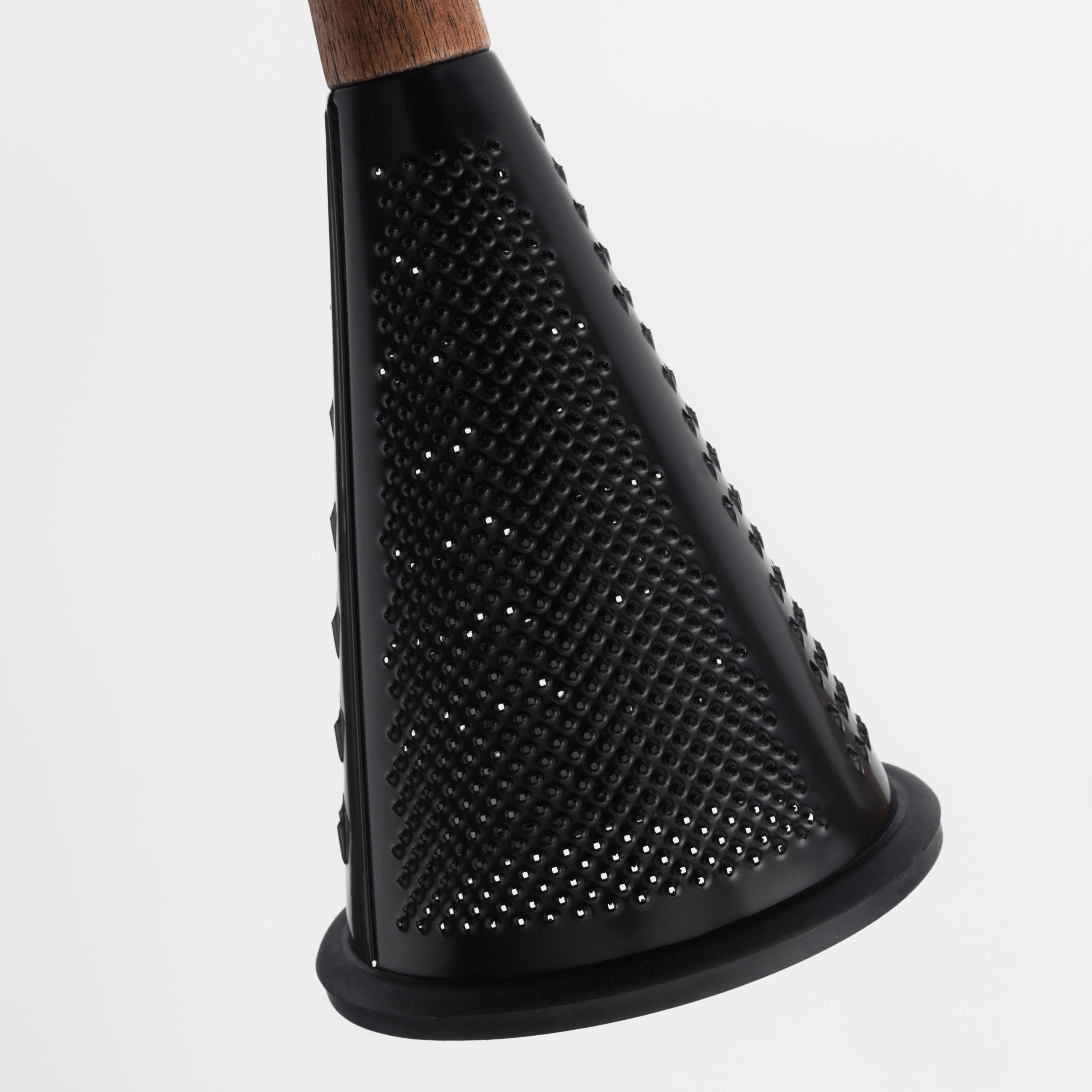 Grater, 25 cm, steel / wood, round, Black, Black style