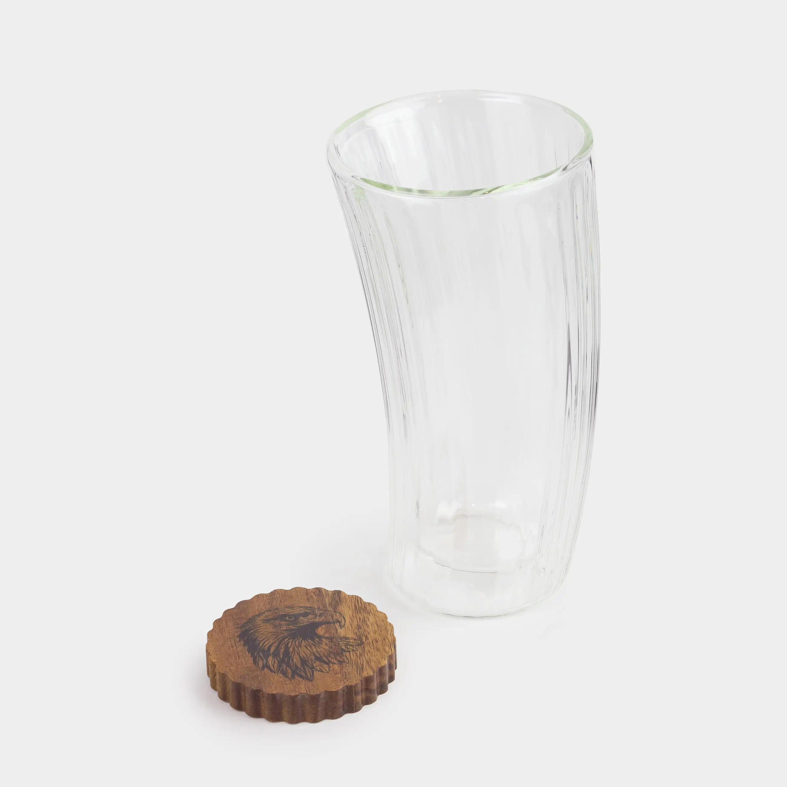 Drink set, 1 person, 2 items, with bottle opener, Glass / wood / metal, Air ribby