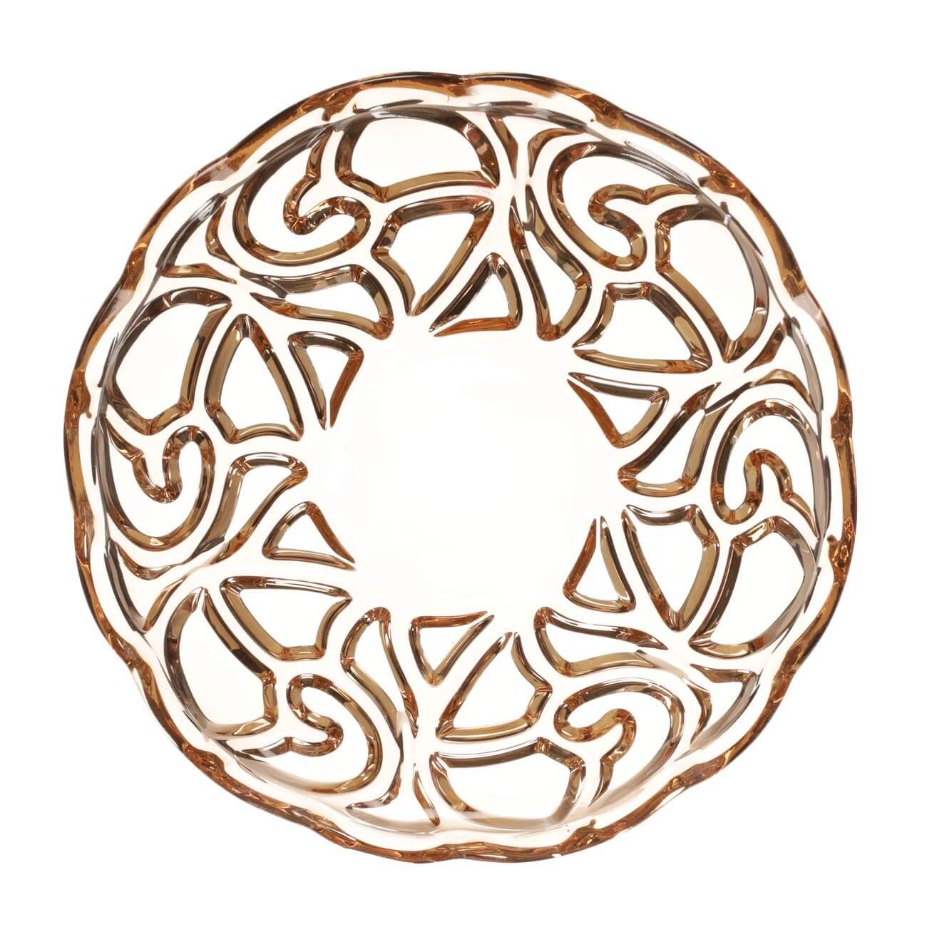 Dish, 32 cm, glass R, amber, Patterns, Gala