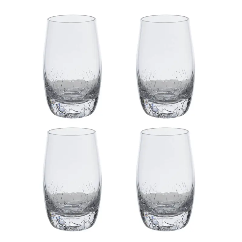 Vodka shot glass, 70 ml, 4 pcs, glass, Craquelure, Ice