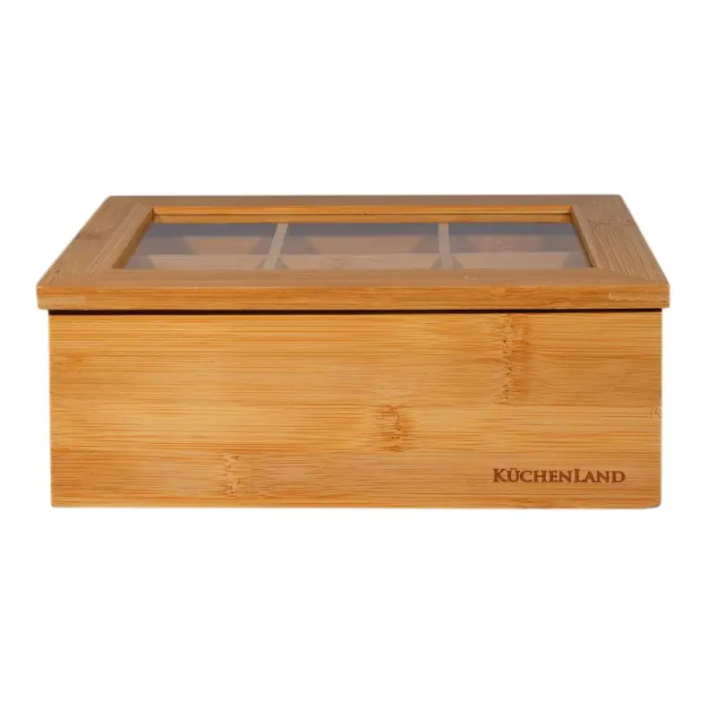 Tea box, 24x16 cm, 6 otd, bamboo, rectangular, Bamboo ,image-0