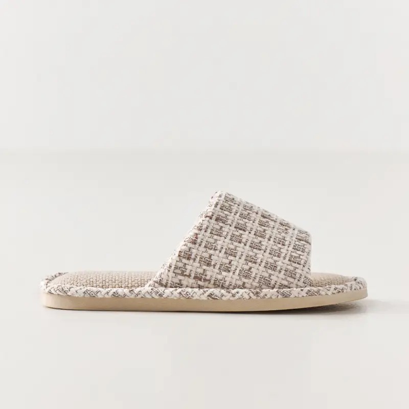 Women's slippers, homewear, size 36-37, Chenille, milky, Chenille, image-0