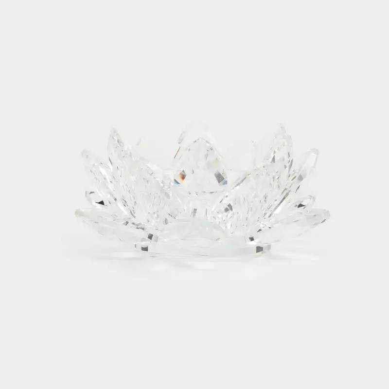 Candlestick, 11 cm, for a tea candle, glass, Flower, Crystal flower