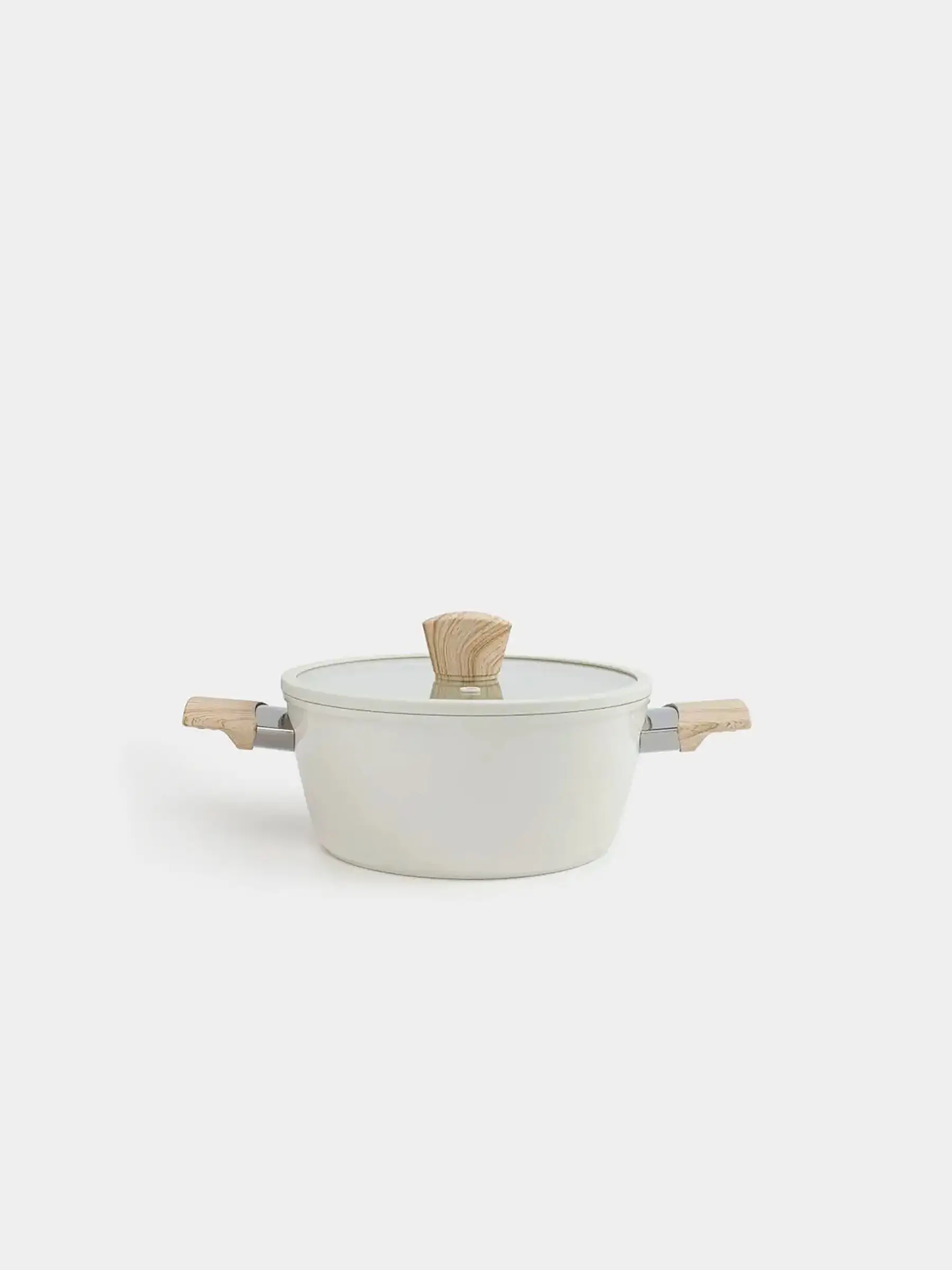 Pot, 20 cm, 2.3 l, with lid, coated, aluminum, milky, Sentimentality, image-0