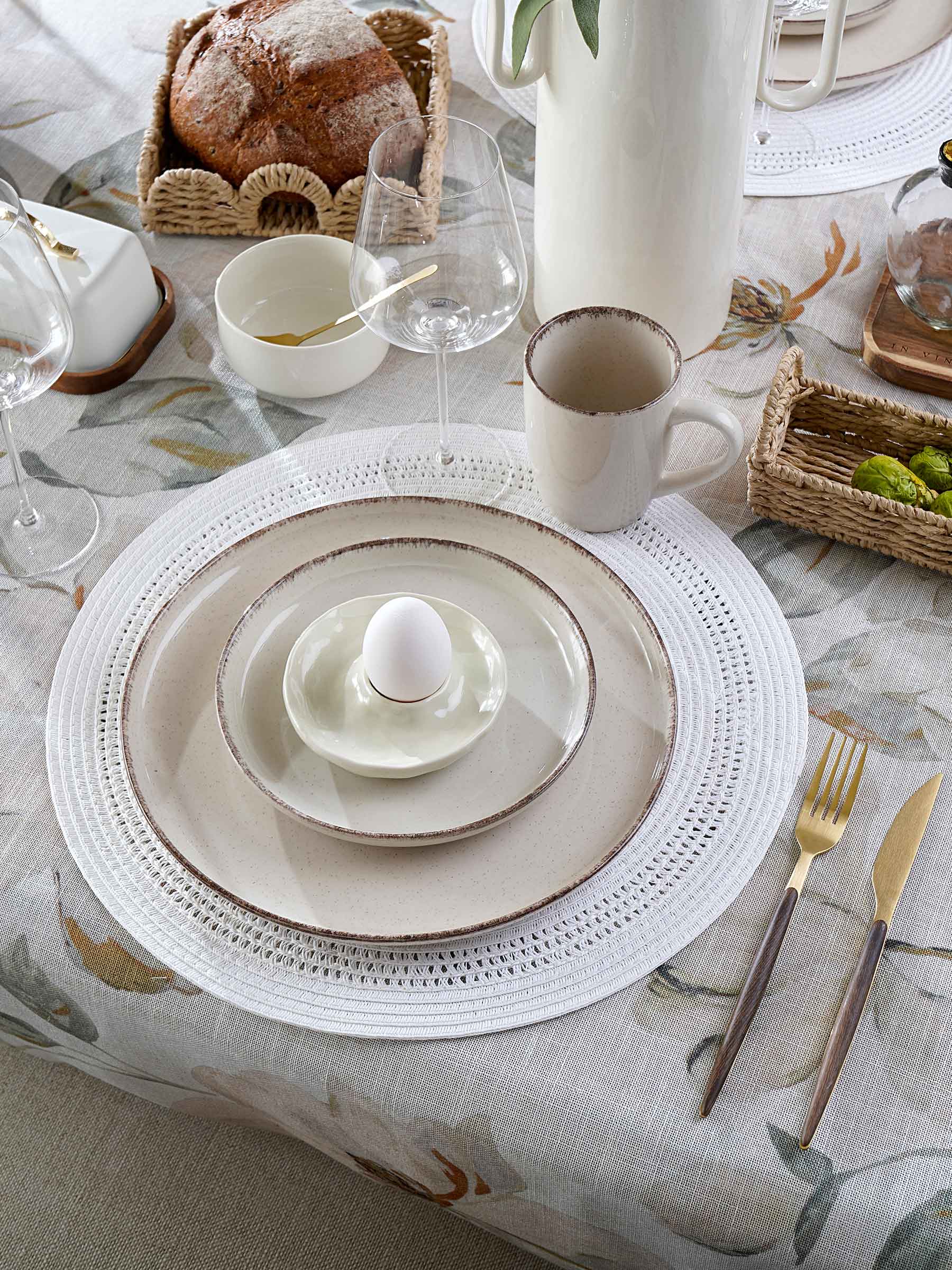 Egg stand, 12 cm, porcelain P, milky, Crumple, image-6