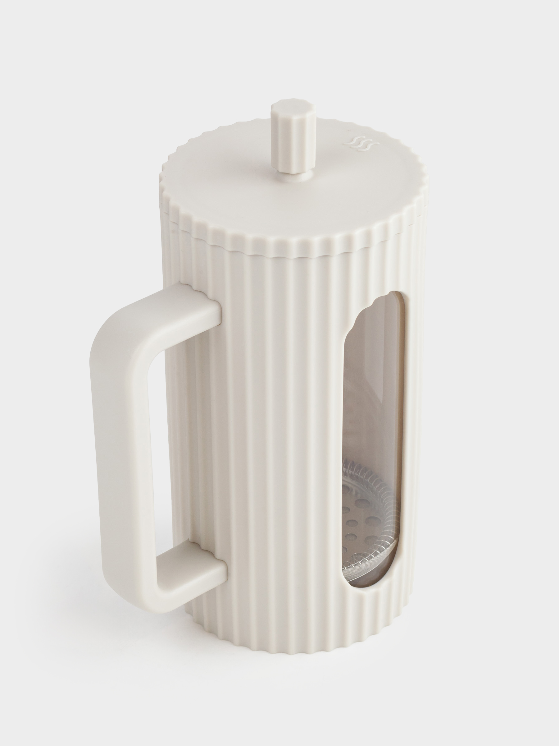 French press, 1 l, glass B / steel, beige, Ketto, image-3