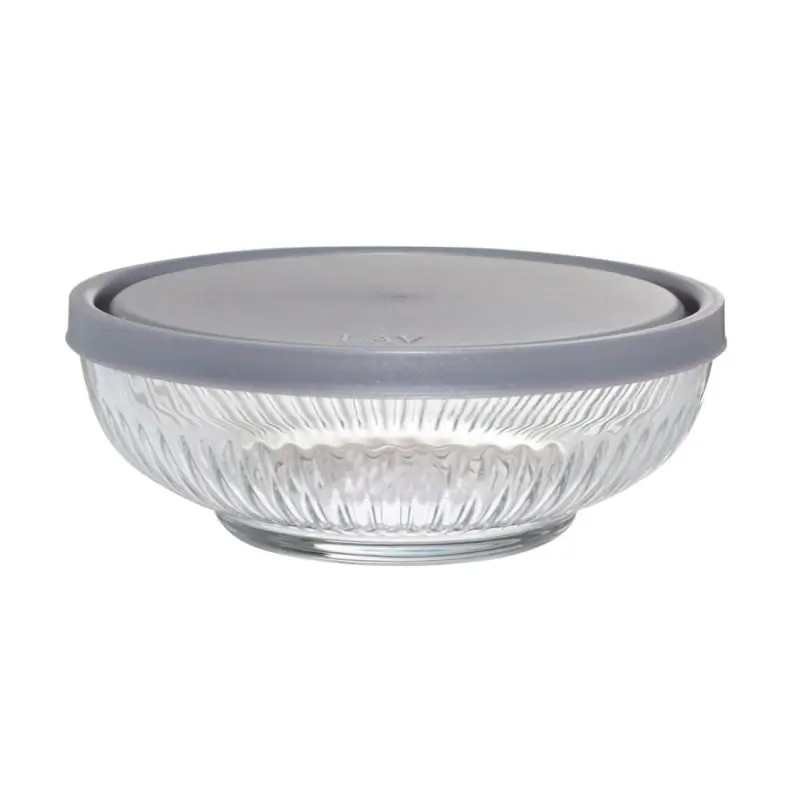 Salad bowl, 14x6 cm, 700 ml, with lid, glass R / plastic, Madeira