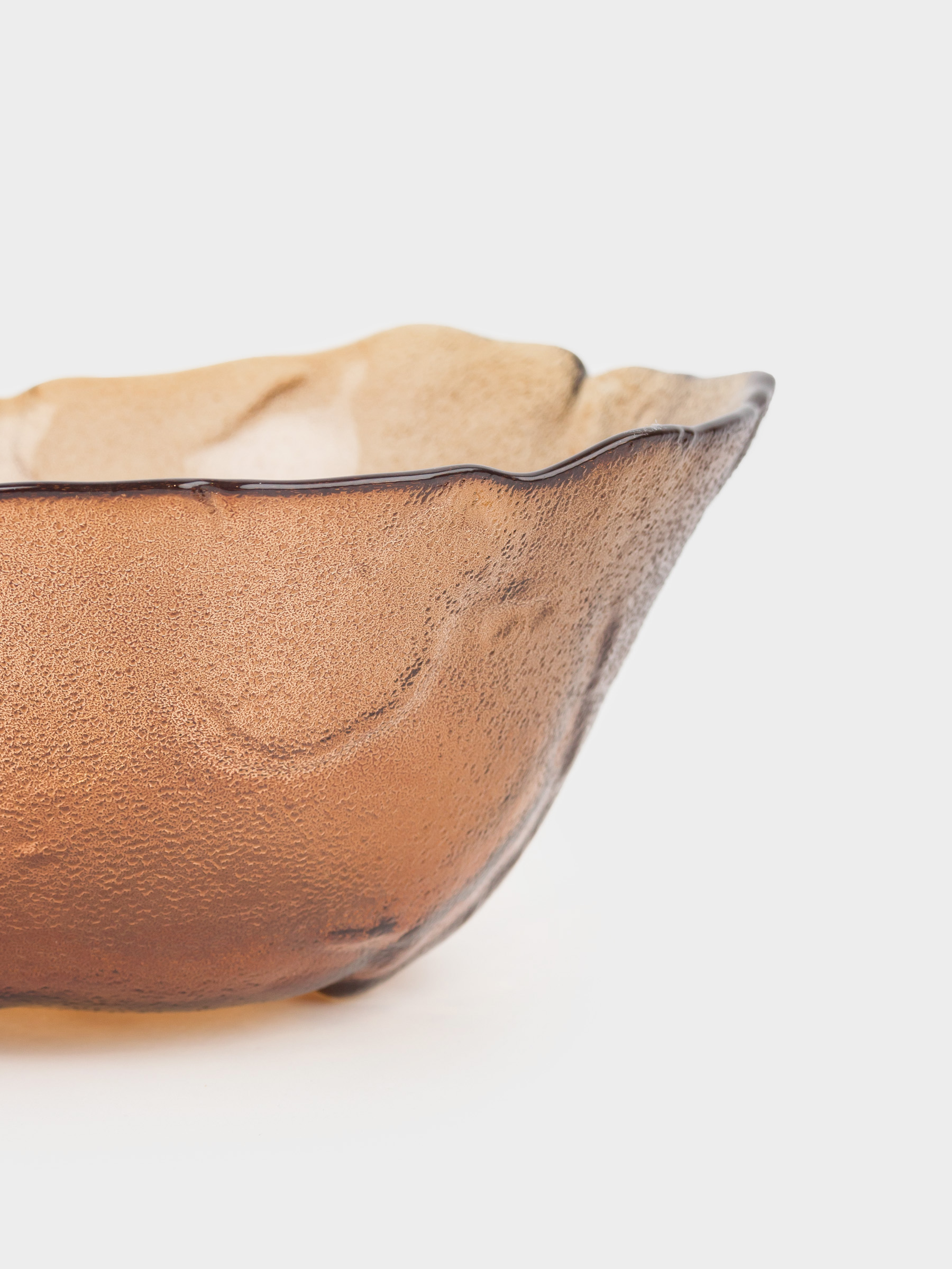 Salad bowl, 17x8 cm, ml, glass, amber, Glacial color, image-4
