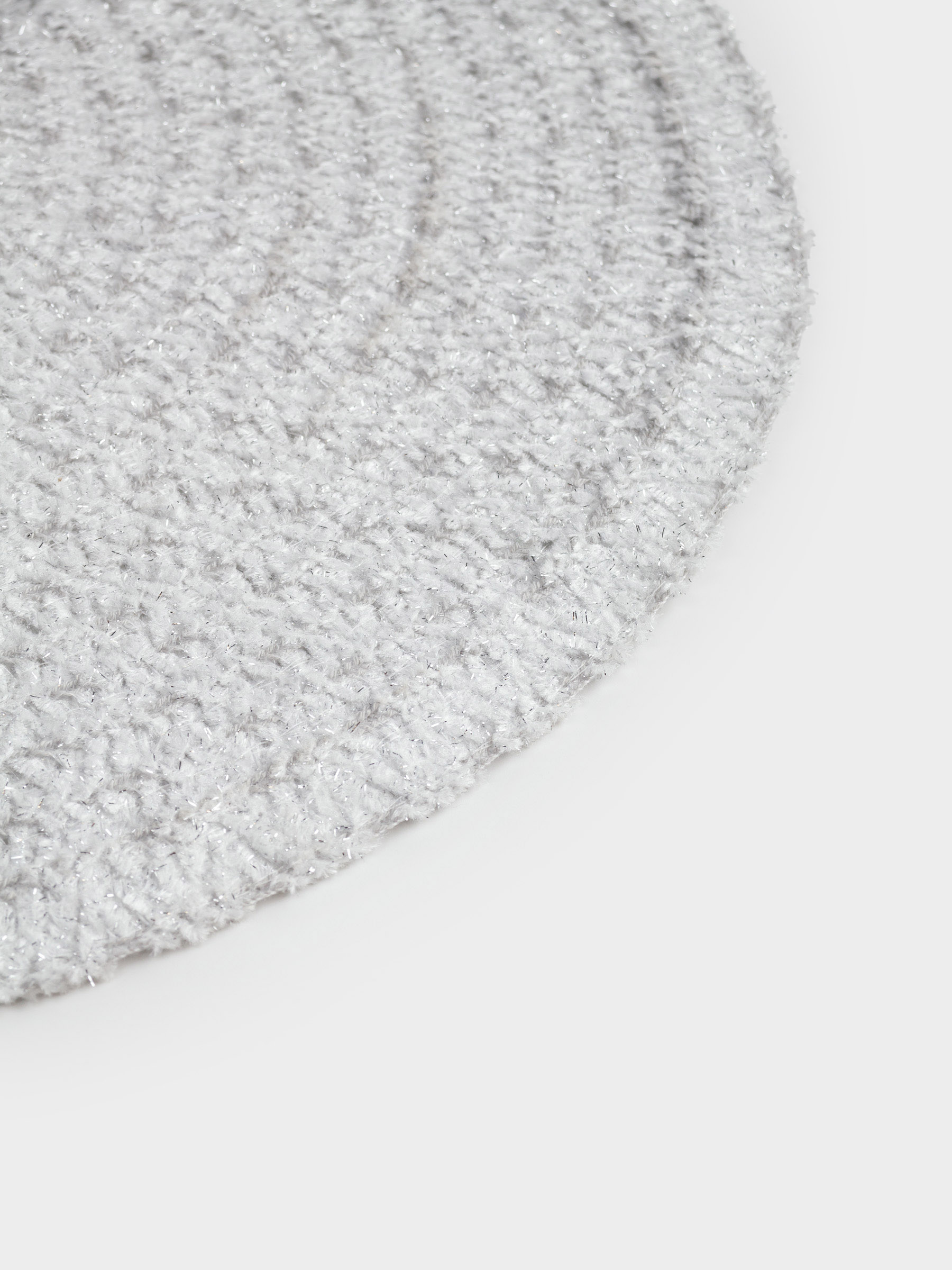 Placemat, 38 cm, chenille, round, silver-gray, Chenill, image-3