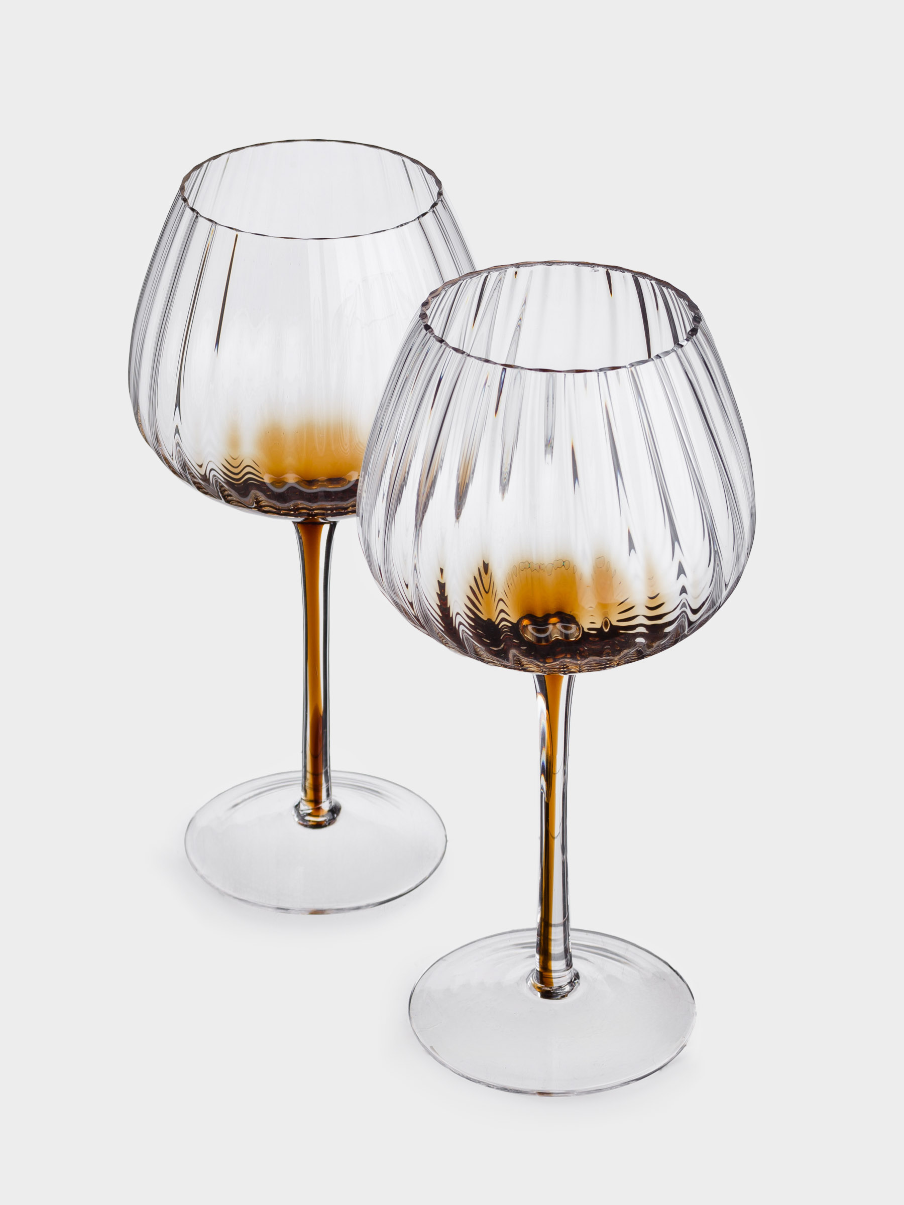 Drinking glass, 460 ml, 2 pcs, glass, brown gradient, Felino, image-1