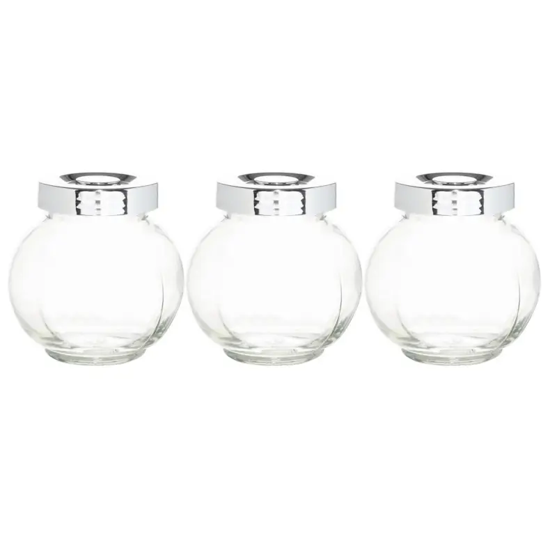 Spice container, 8 cm, 3 pcs, glass/plastic, Comfort