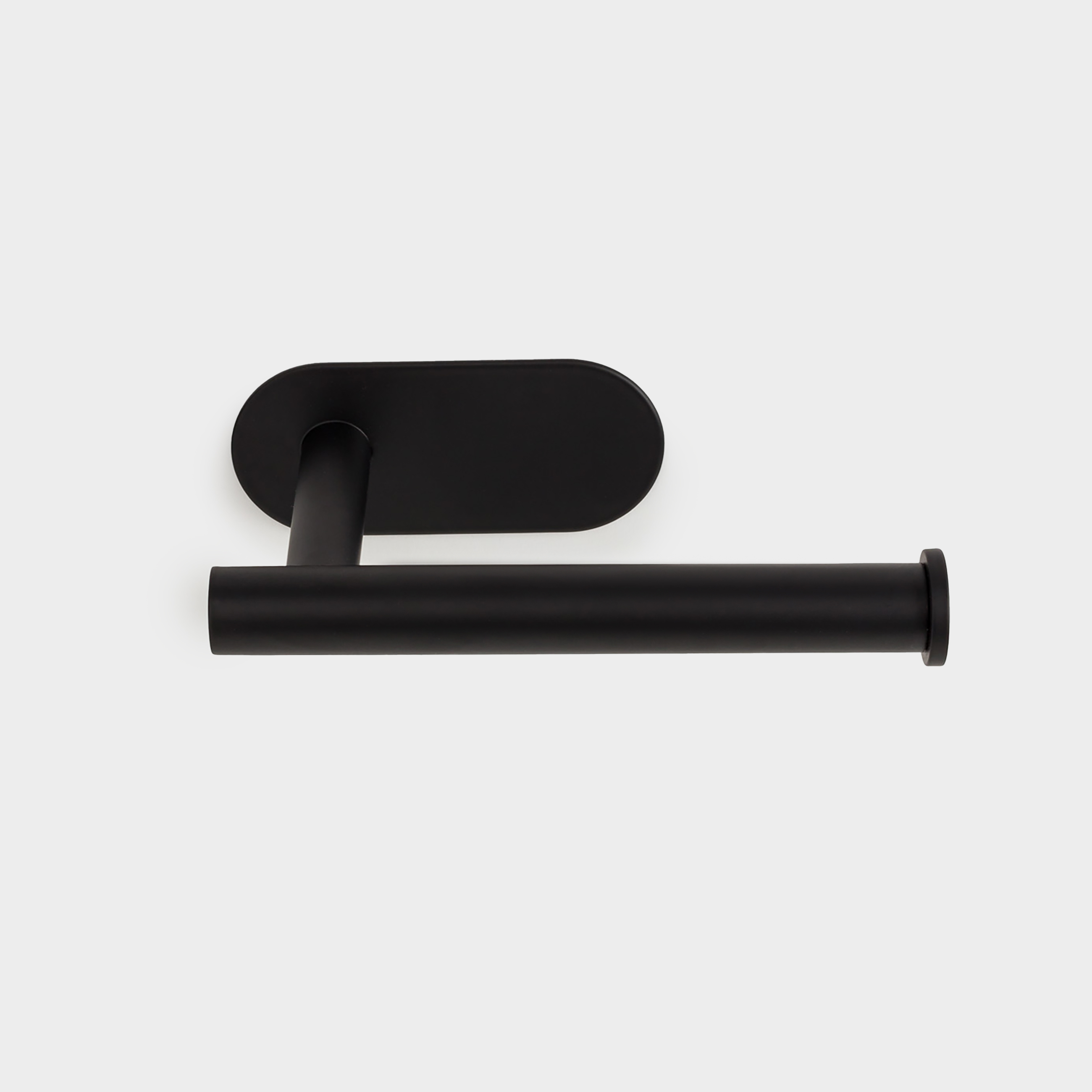Toilet paper holder, 16 cm, wall-mounted, with Velcro, steel, black, Total black, image-2