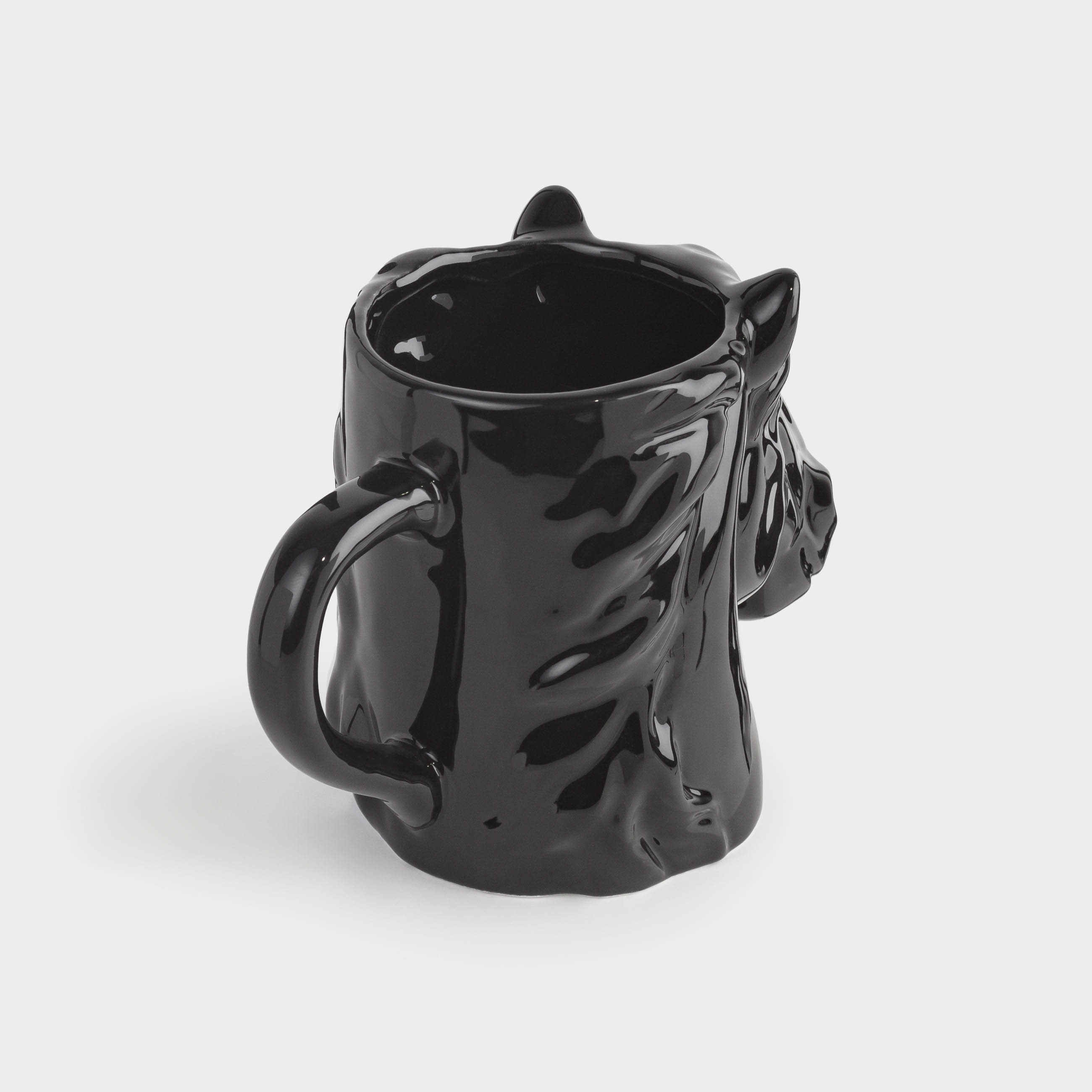 Mug, 500 ml, ceramic, black, Horse head, Horse, image-2